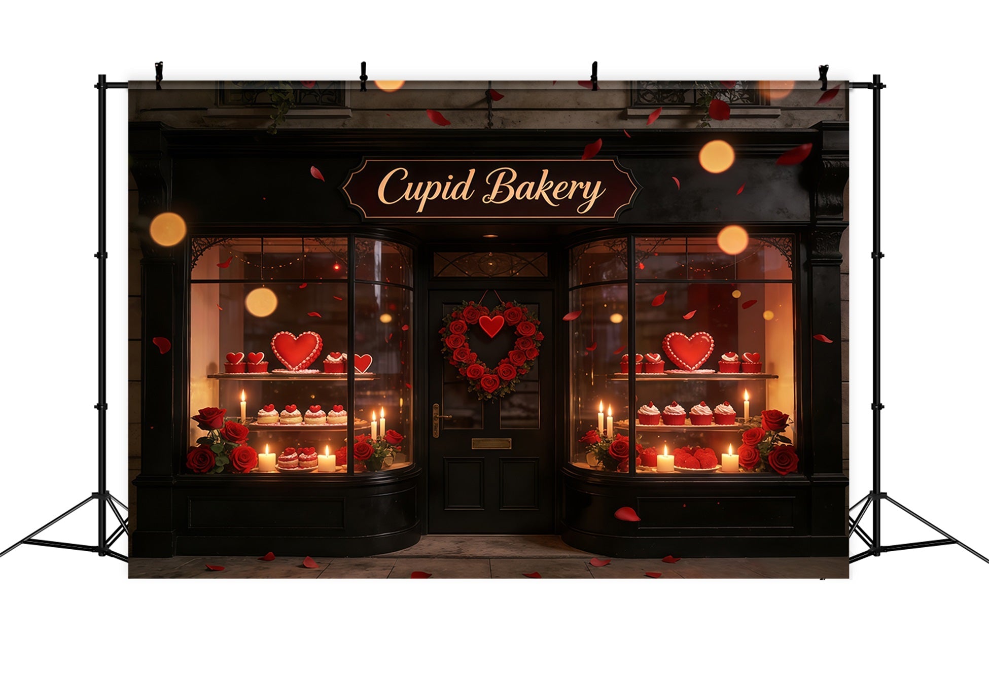 Cupid Valentine Backdrop Cupcake Bakery Window Display Valentine Backdrops UK CSH61-100