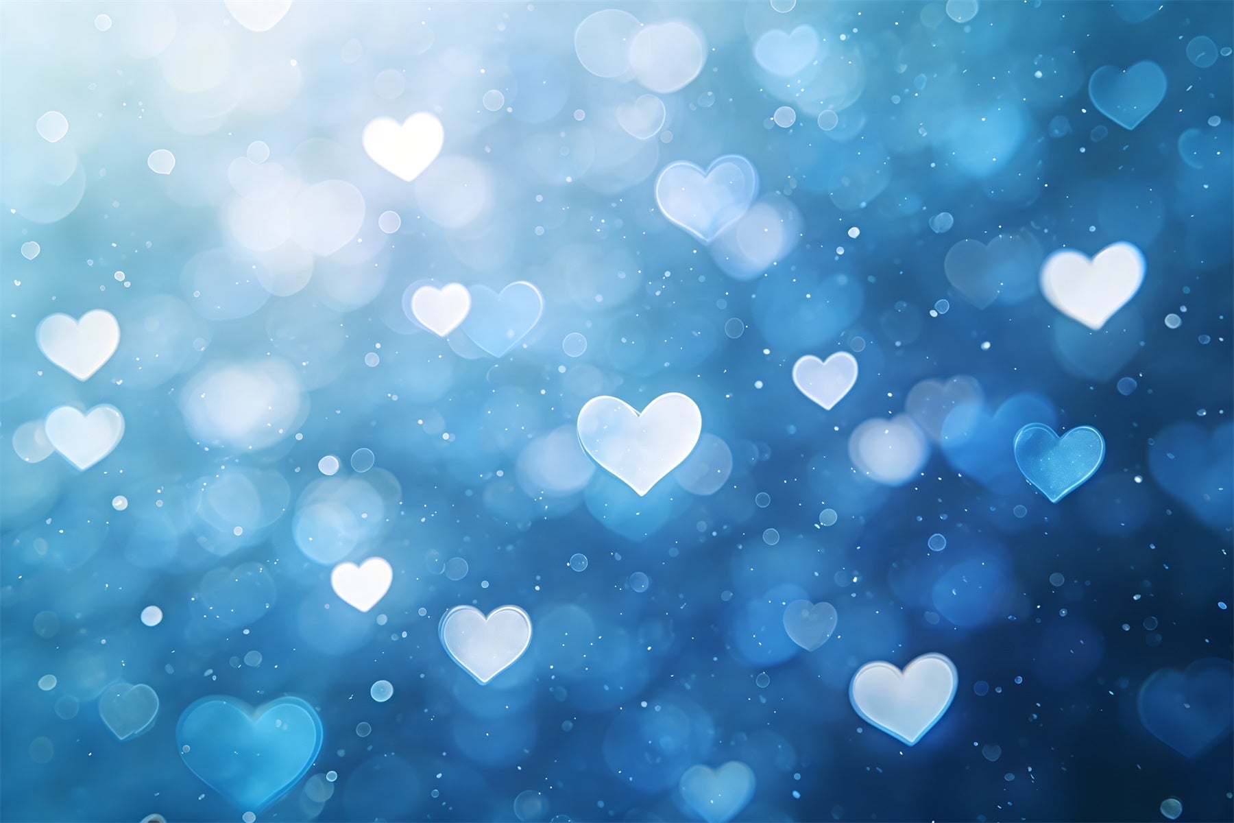 Bokeh Valentine Backdrop Romantic Blue Heart Glow Valentines Backdrop UK CSH61-104