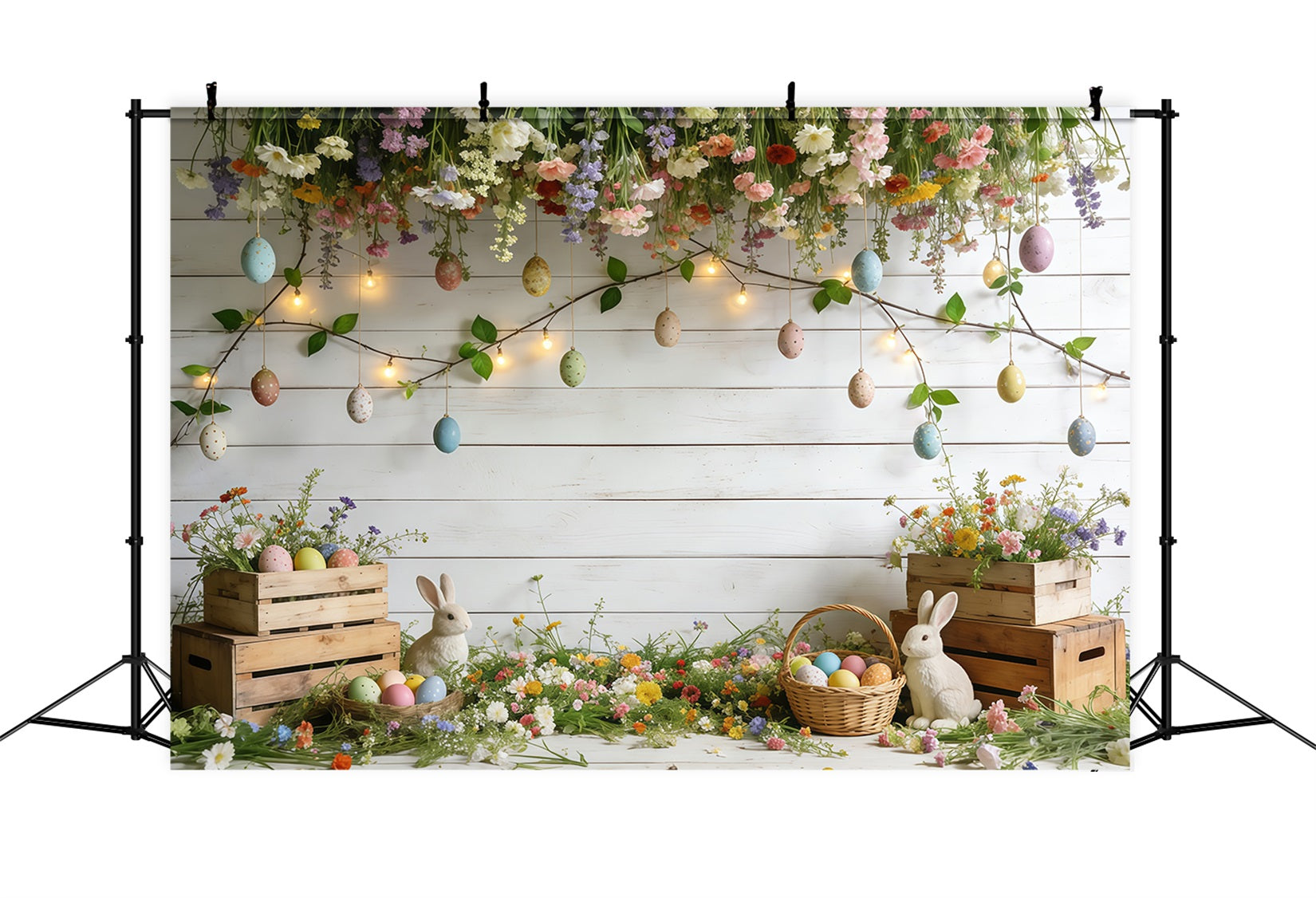 Easter Spring Backdrops Pastel Bunny Egg Garden Photography Spring Backdrops UK CSH61-144