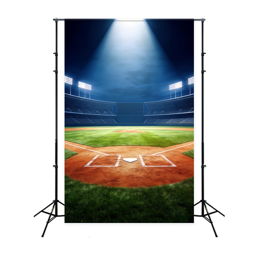 Baseball Photography Backdrop Grand Arena Spotlight Field Sport Backdrop UK CSH61-178