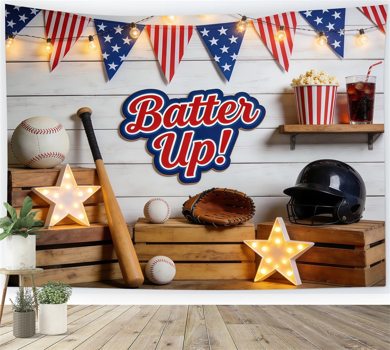 Baseball Photo Backdrop Batter Up Dugout Decor Sports Theme Backdrop UK CSH61-191