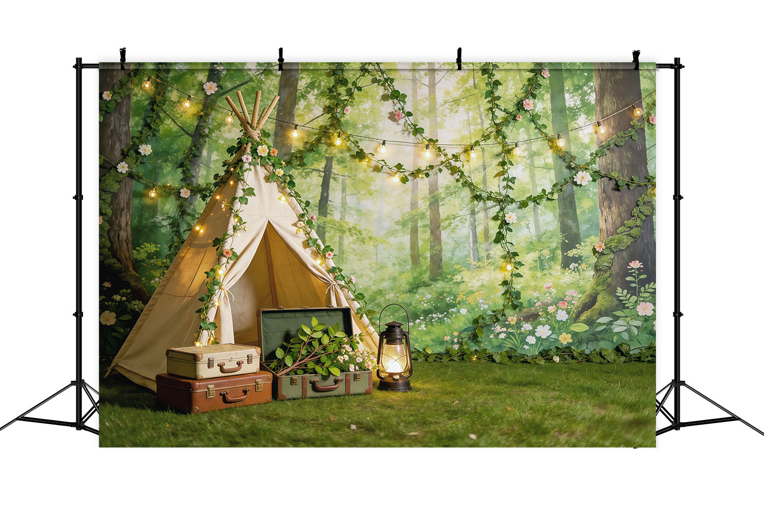 Fairy Forest Backdrop Enchanted Woodland Picnic Camp Photography Backdrop Forest UK CSH61-199