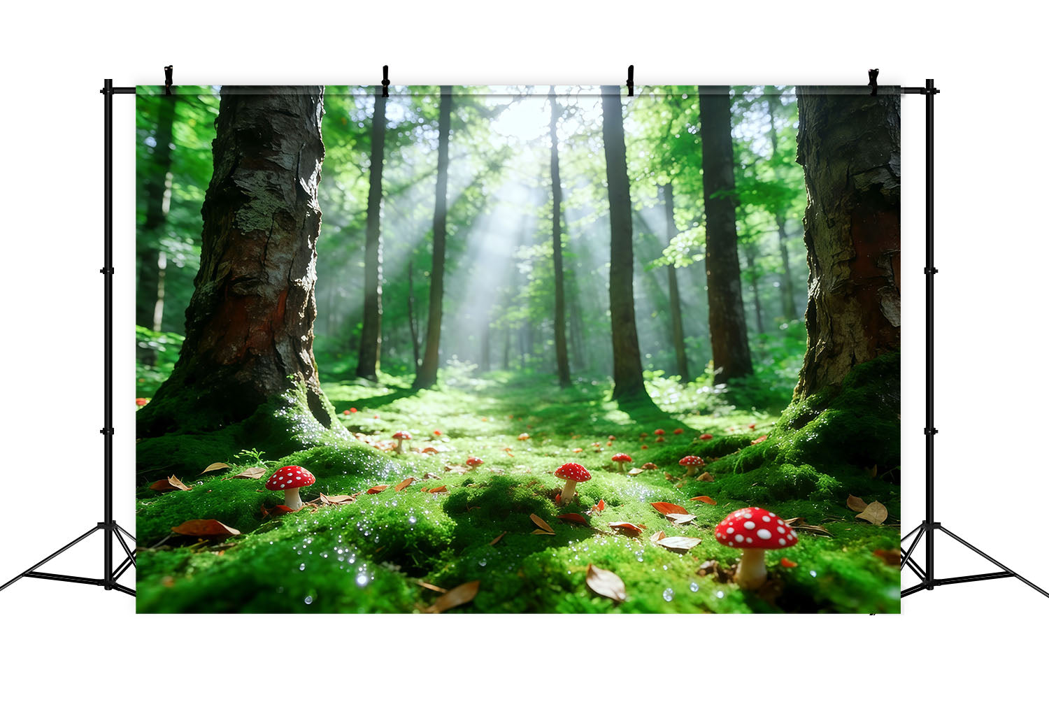 Woodland Forest Backdrop Sunbeam Moss Mushroom Glade Forest Backdrops For Photography UK CSH61-201