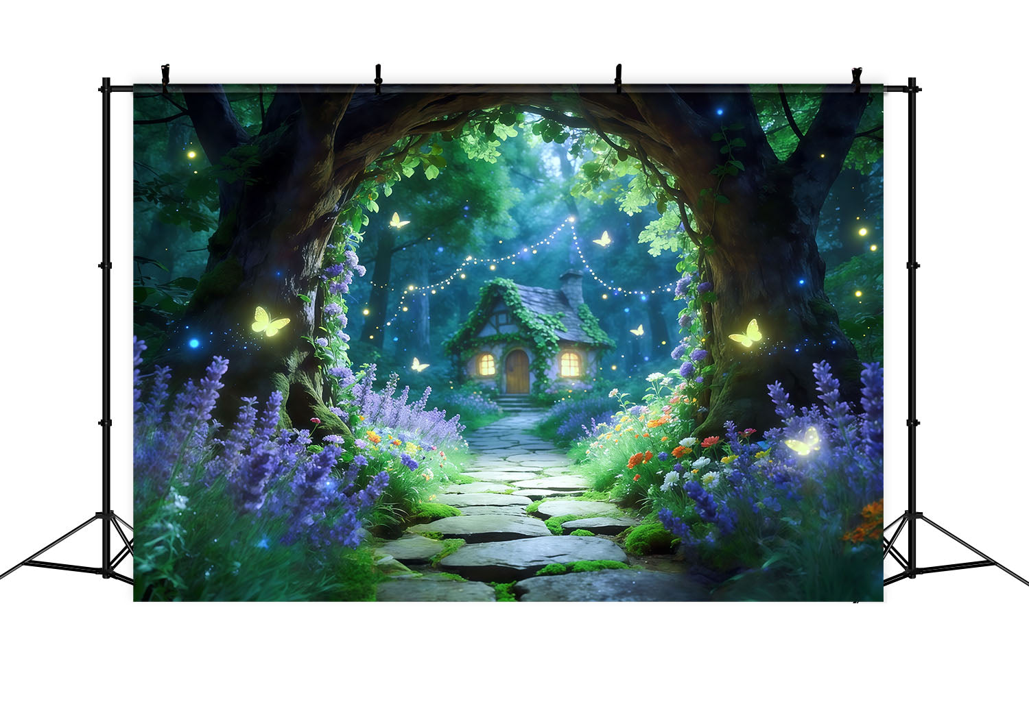 Magical Forest Backdrop Firefly Cottage Garden Path Forest Backdrop Ideas UK CSH61-203