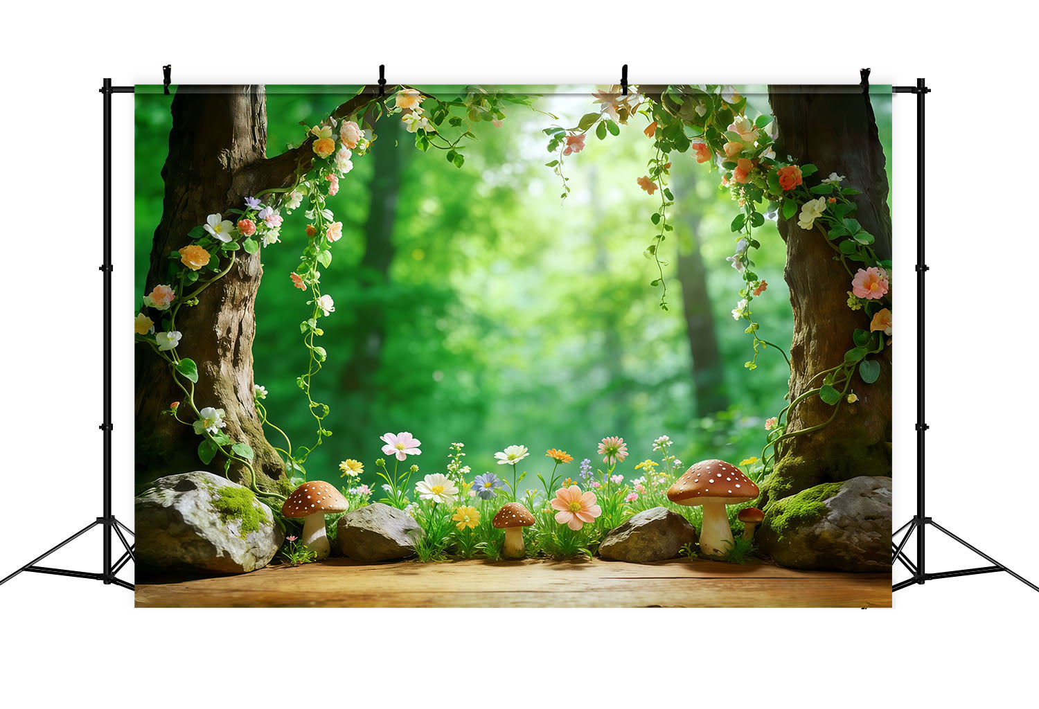 Woodland Forest Backdrop Floral Tree Hollow Garden Frame Photography Backdrop Forest UK CSH61-209