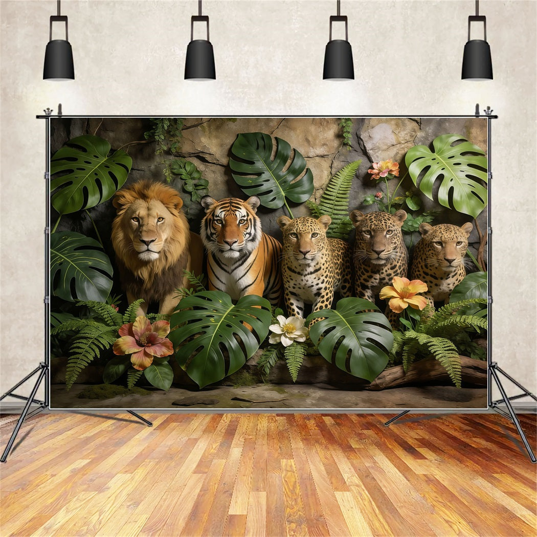 Forest Photo Backdrop Wild Jungle Animal Portrait Wall Rainforest Backdrop UK CSH61-214