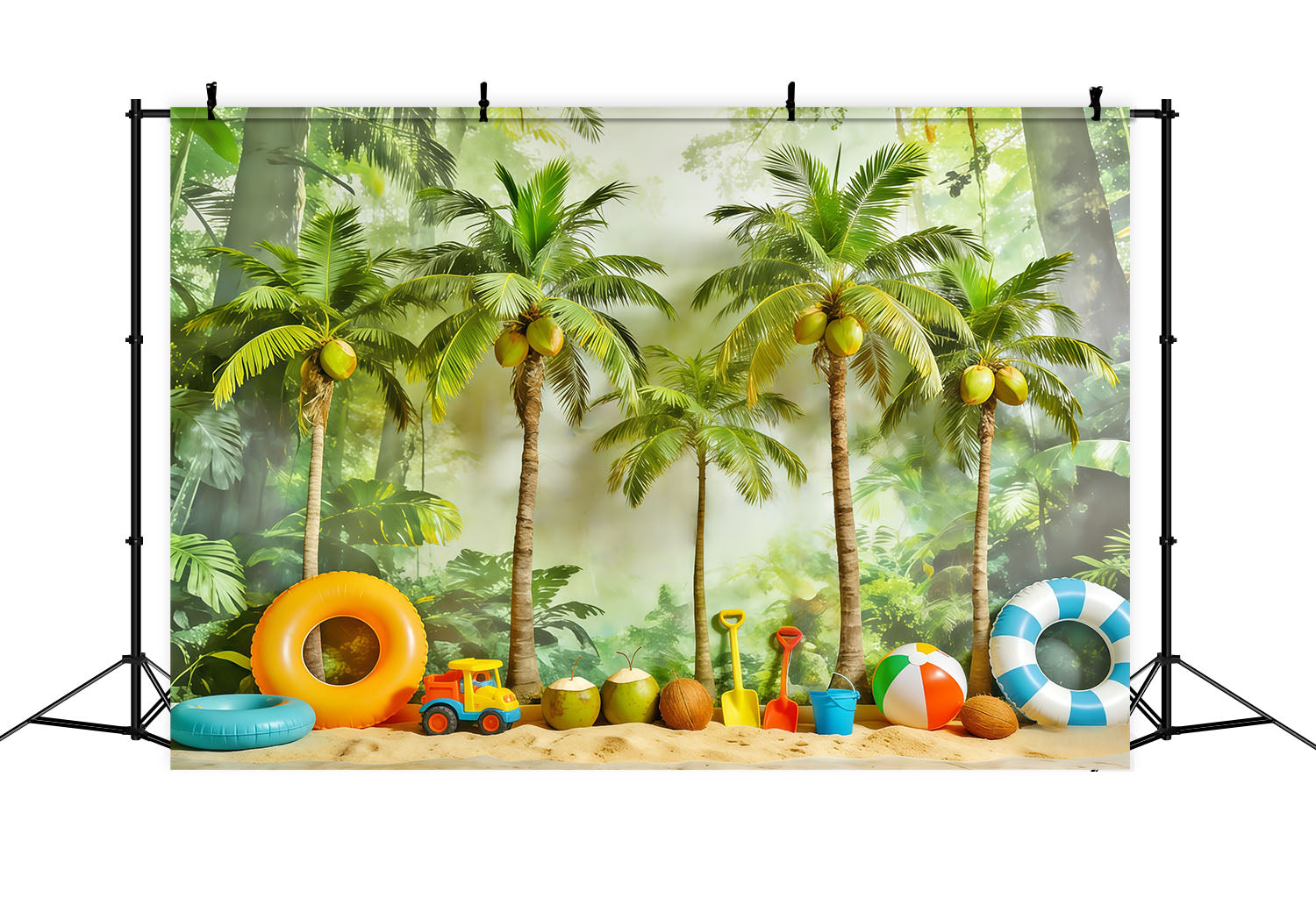 Tropical Forest Backdrop Tropical Palm Play Paradise Forest Photo Booth Backdrop UK CSH61-219