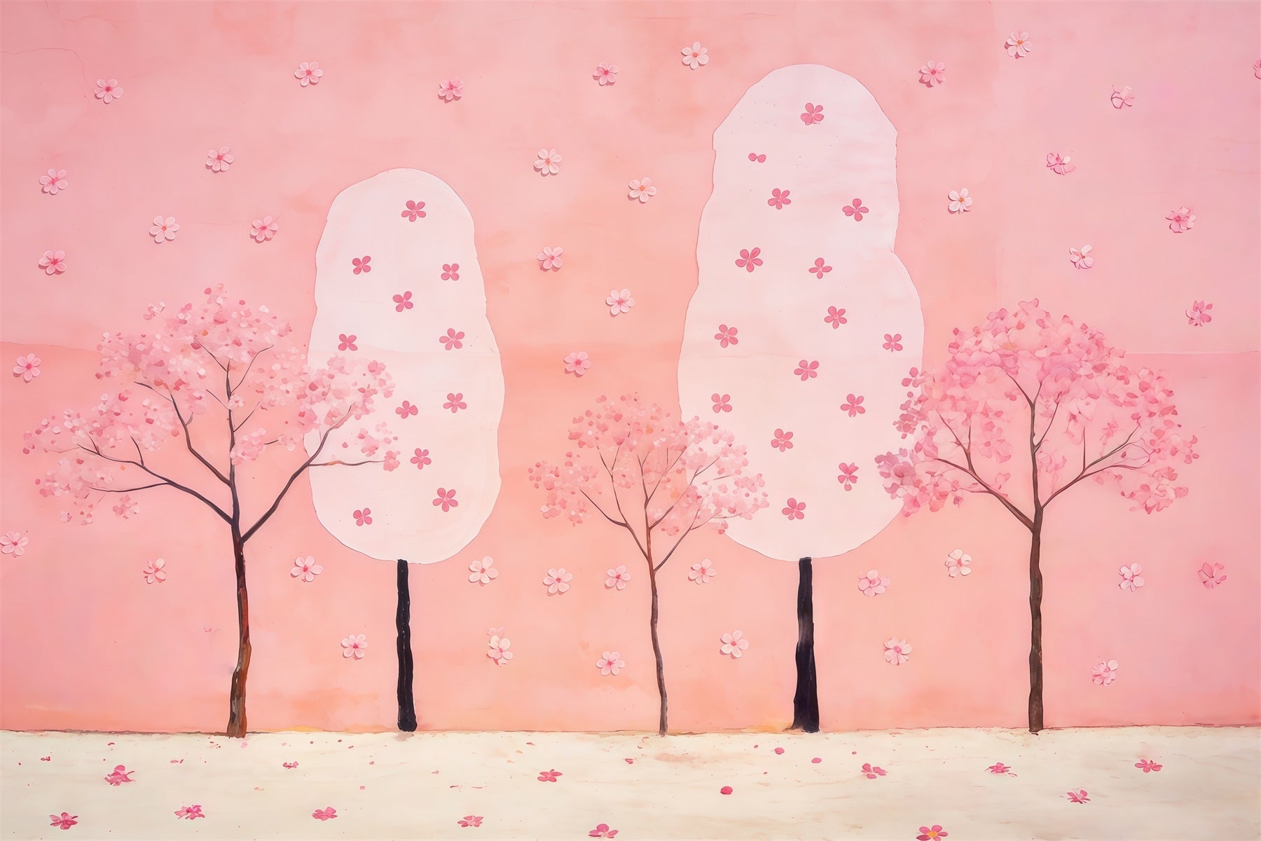 Forest Photo Booth Backdrop Pastel Cherry Tree Dream Backdrop Forest Theme UK CSH61-223