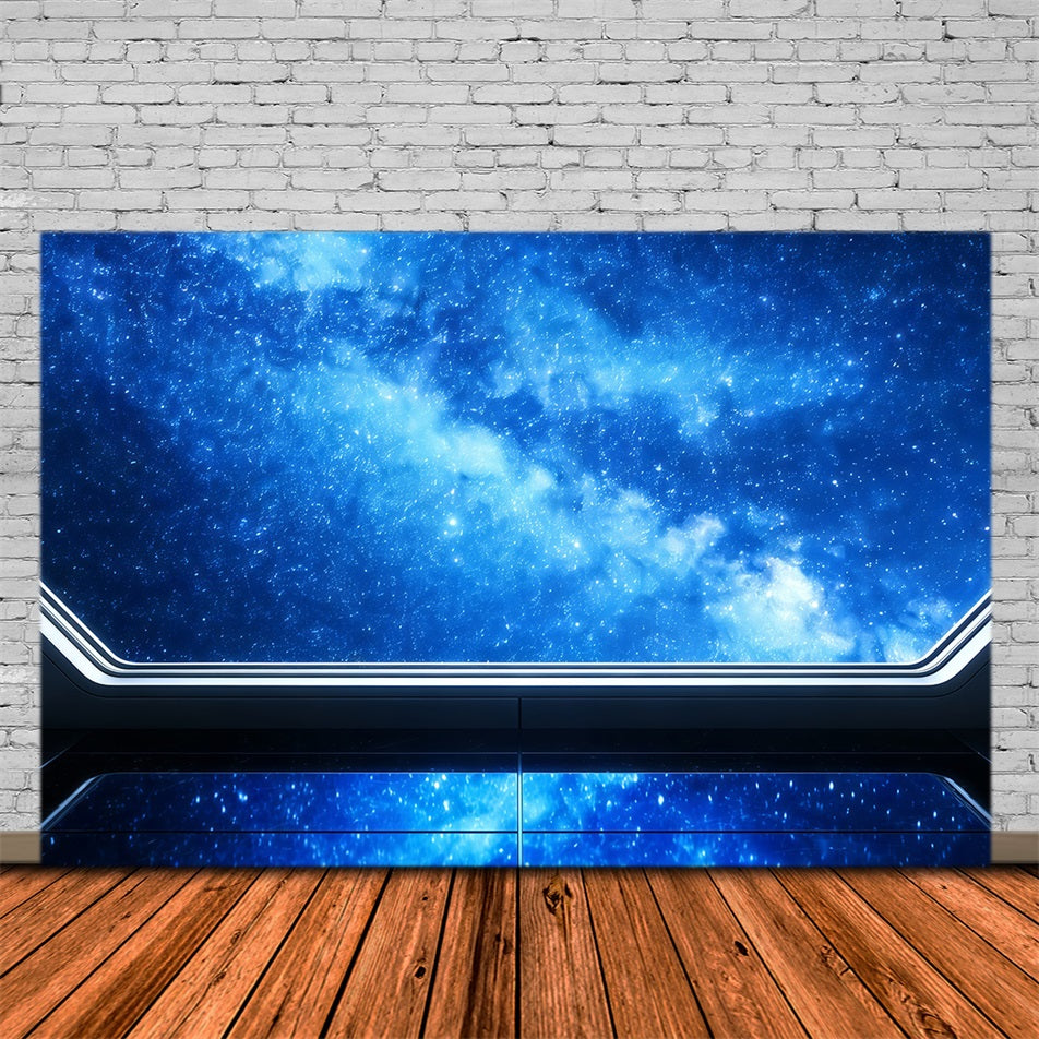 Sky Backdrop Photography Spaceship Window Star View Cloud Backdrops UK CSH62-132