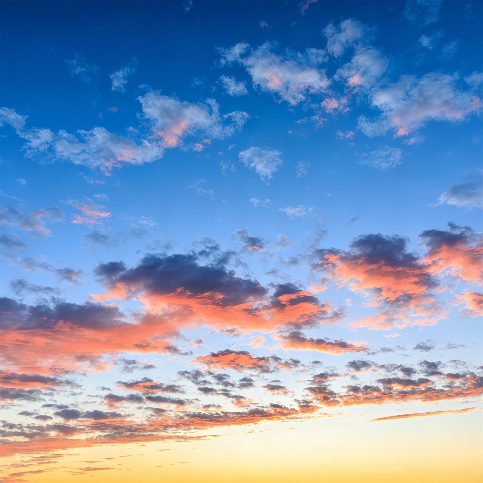 Blue Sky With Clouds Backdrop Sunset Orange Glow Sky Backdrops UK CSH62-134