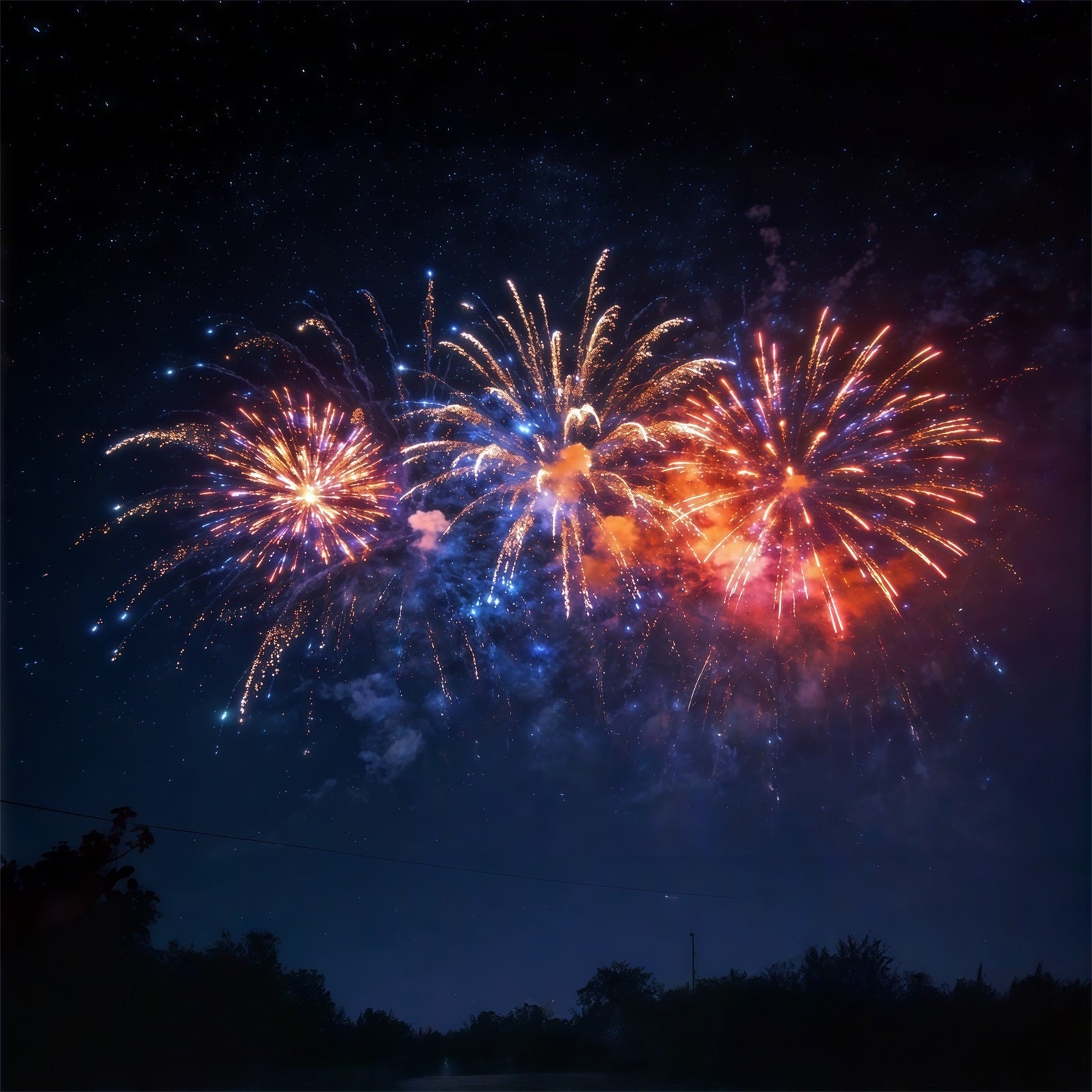 Sky Backdrop Colorful Fireworks Night Sky Firework Backdrop UK CSH62-136