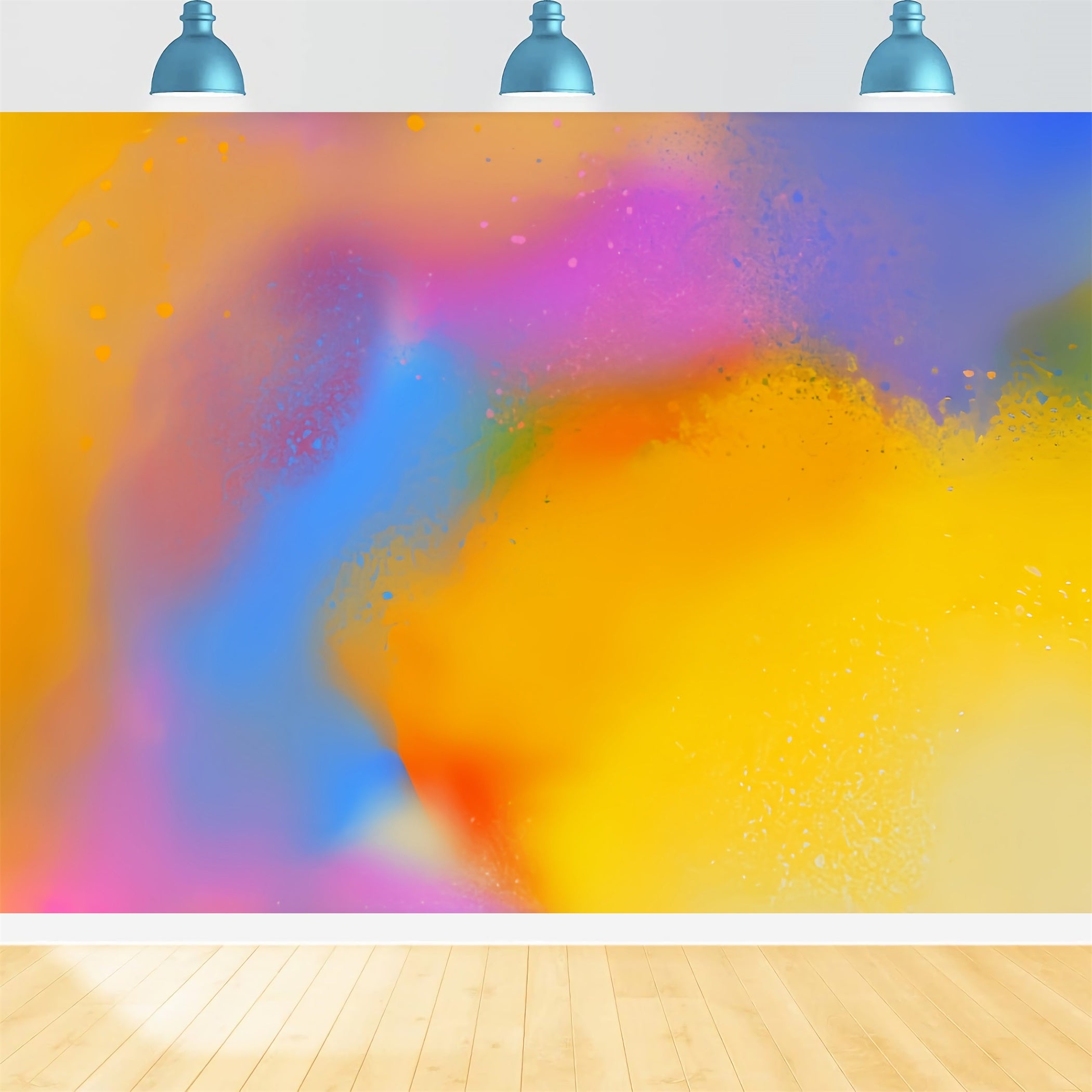 Gradient Backdrops Vibrant Blue Pink Yellow Splash Headshot Photo Backdrop UK CSH62-42