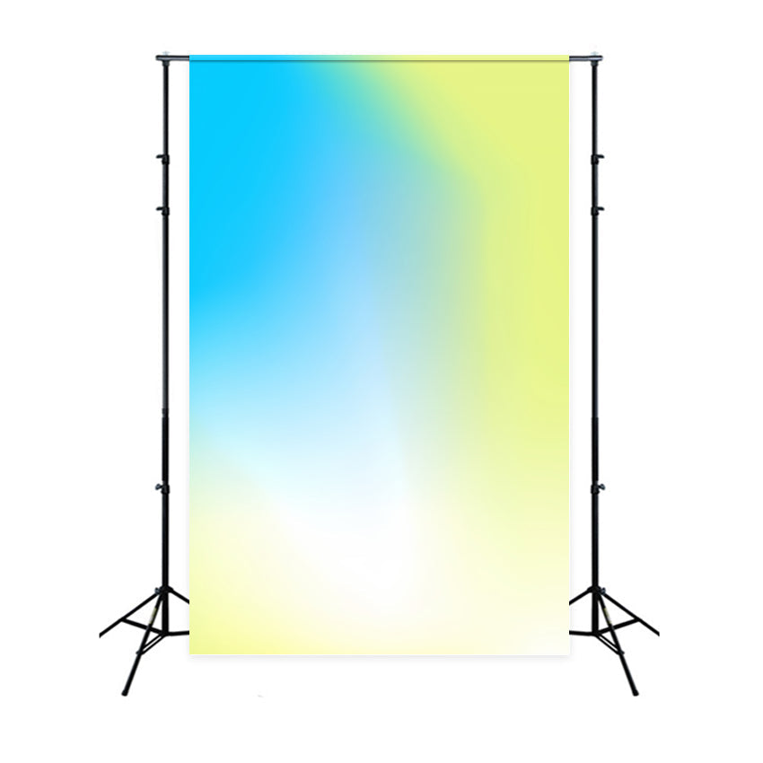 Portrait Gradient Backdrop Ocean Blue Yellow Smooth Fade Portable Headshot Backdrops UK CSH62-47