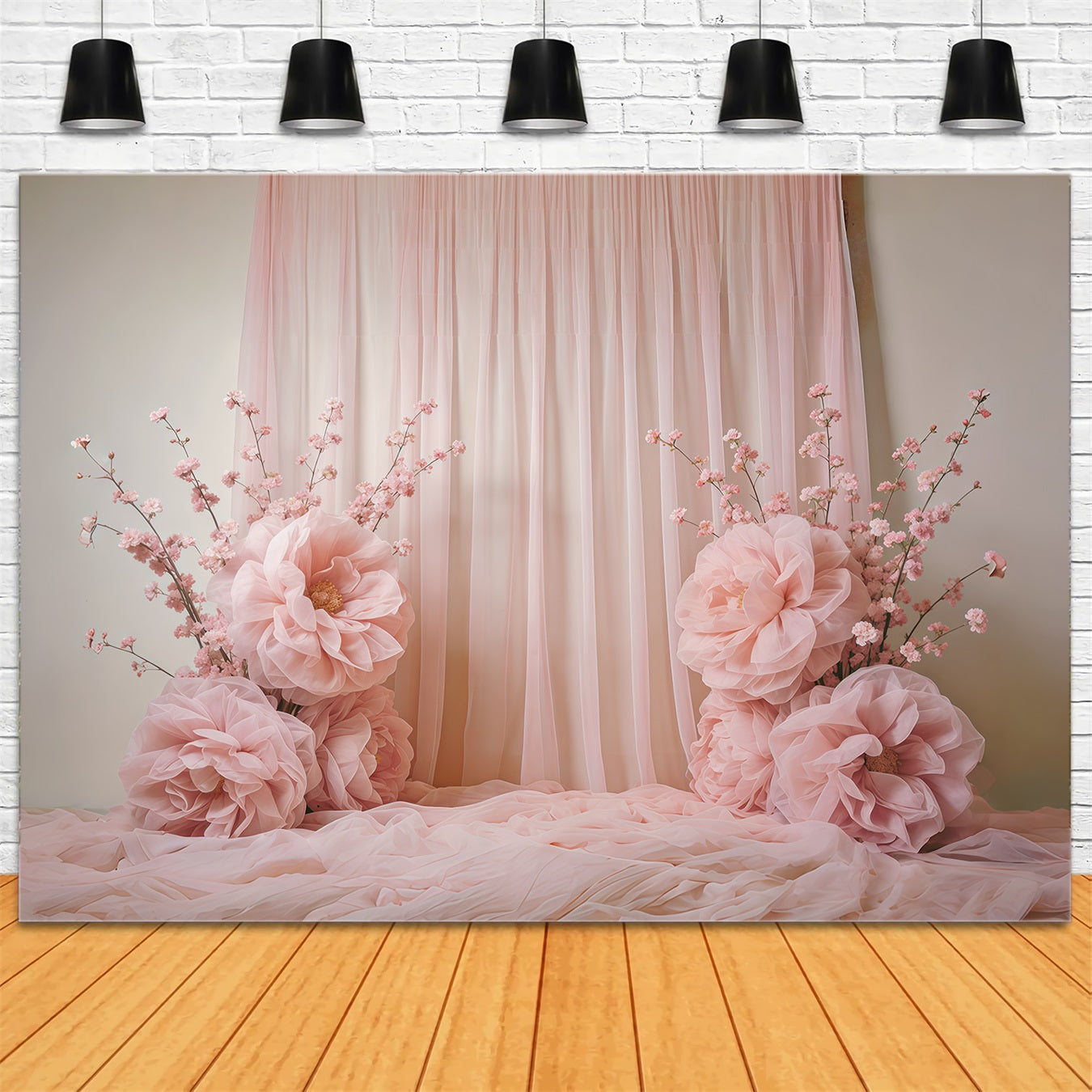 Mothers Day Flower Backdrop Blush Draped Floral Blossom Display Mothers Day Photo Backdrop Ideas UK CSH63-104