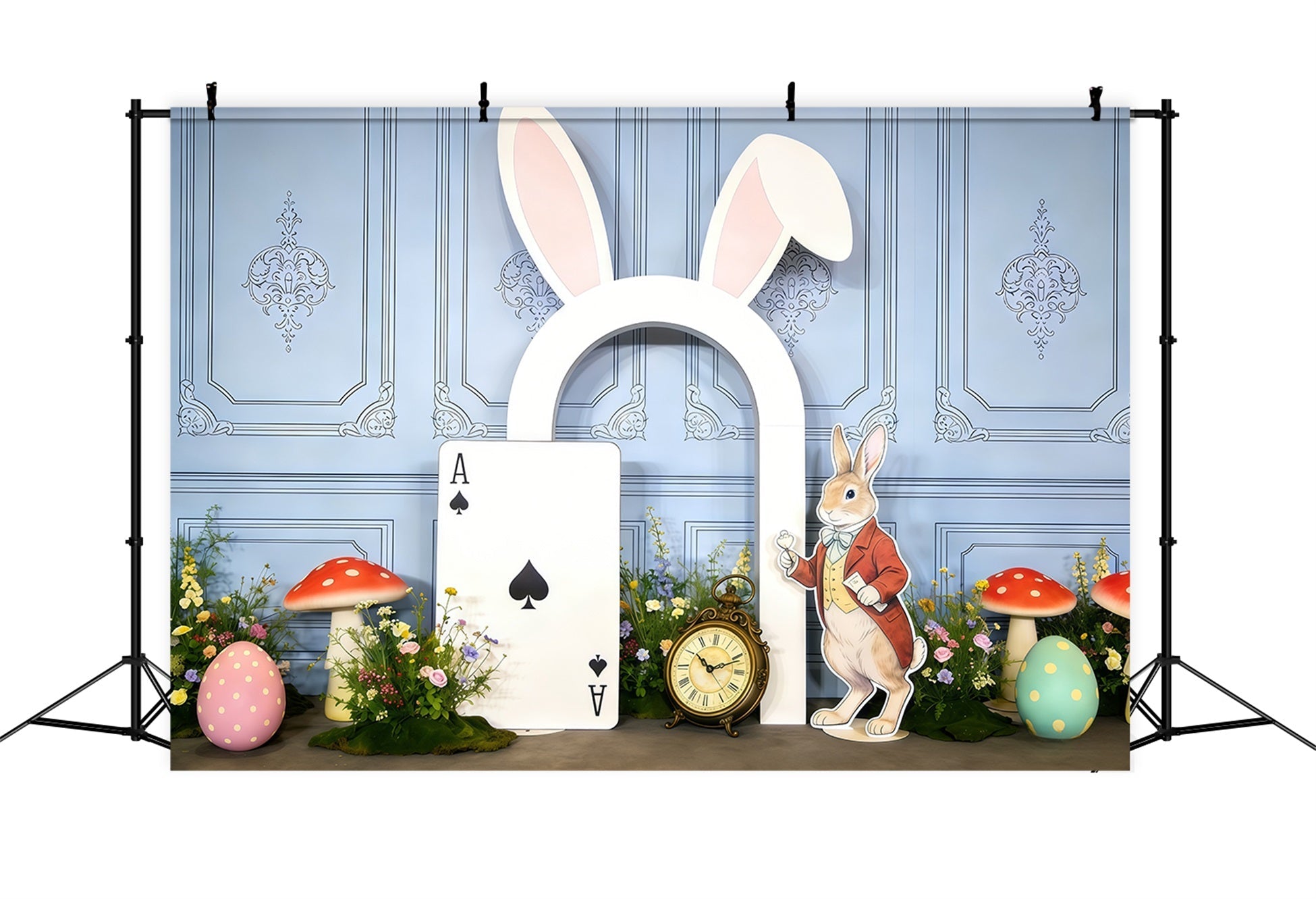 Easter Rabbit Backdrop Alice Wonderland Bunny Ear Door 10x10 Easter Backdrops UK CSH63-39