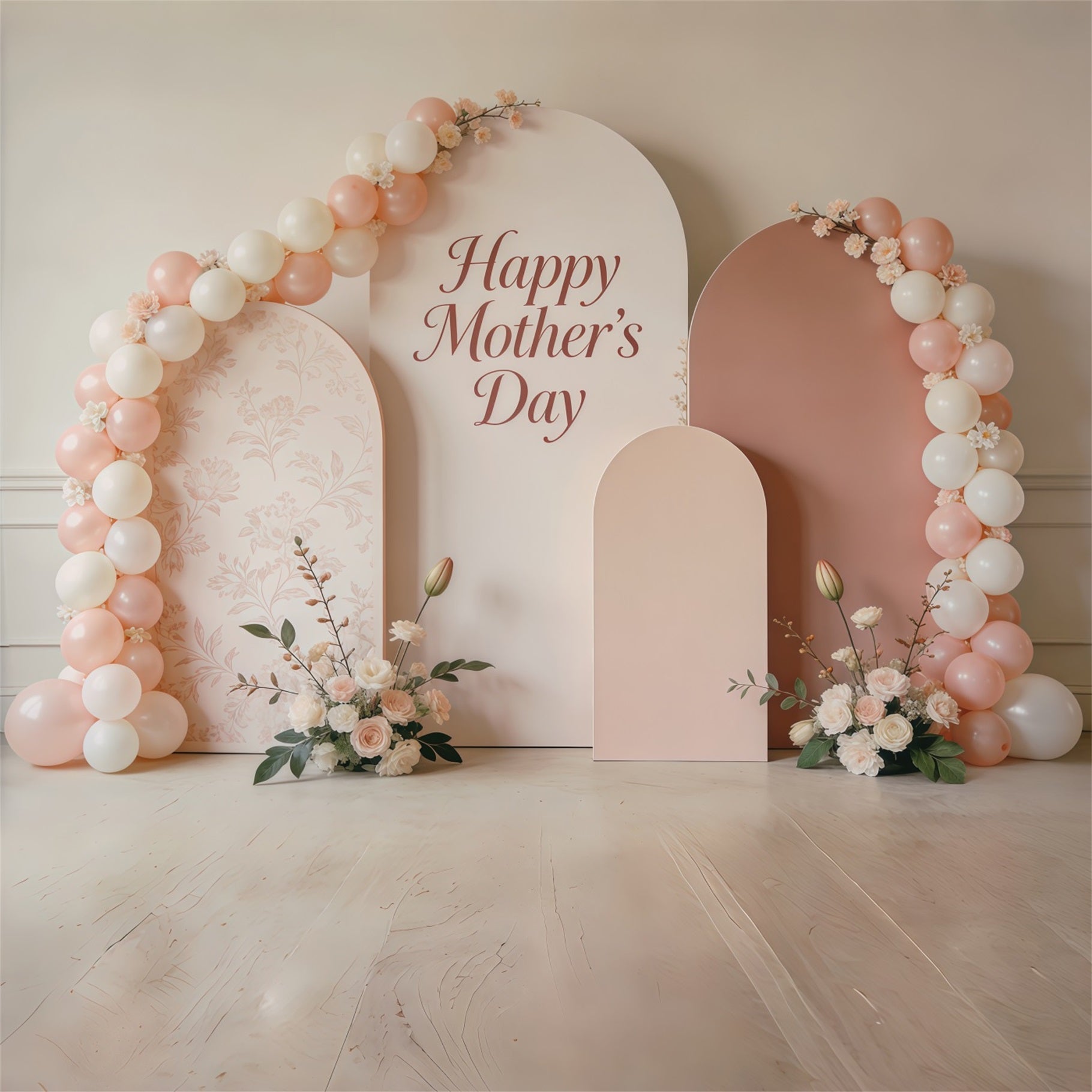 Mother’s Day Lettering Backdrop Blush Balloon Arch Panel Mother's Day Photo Backdrop UK CSH63-68