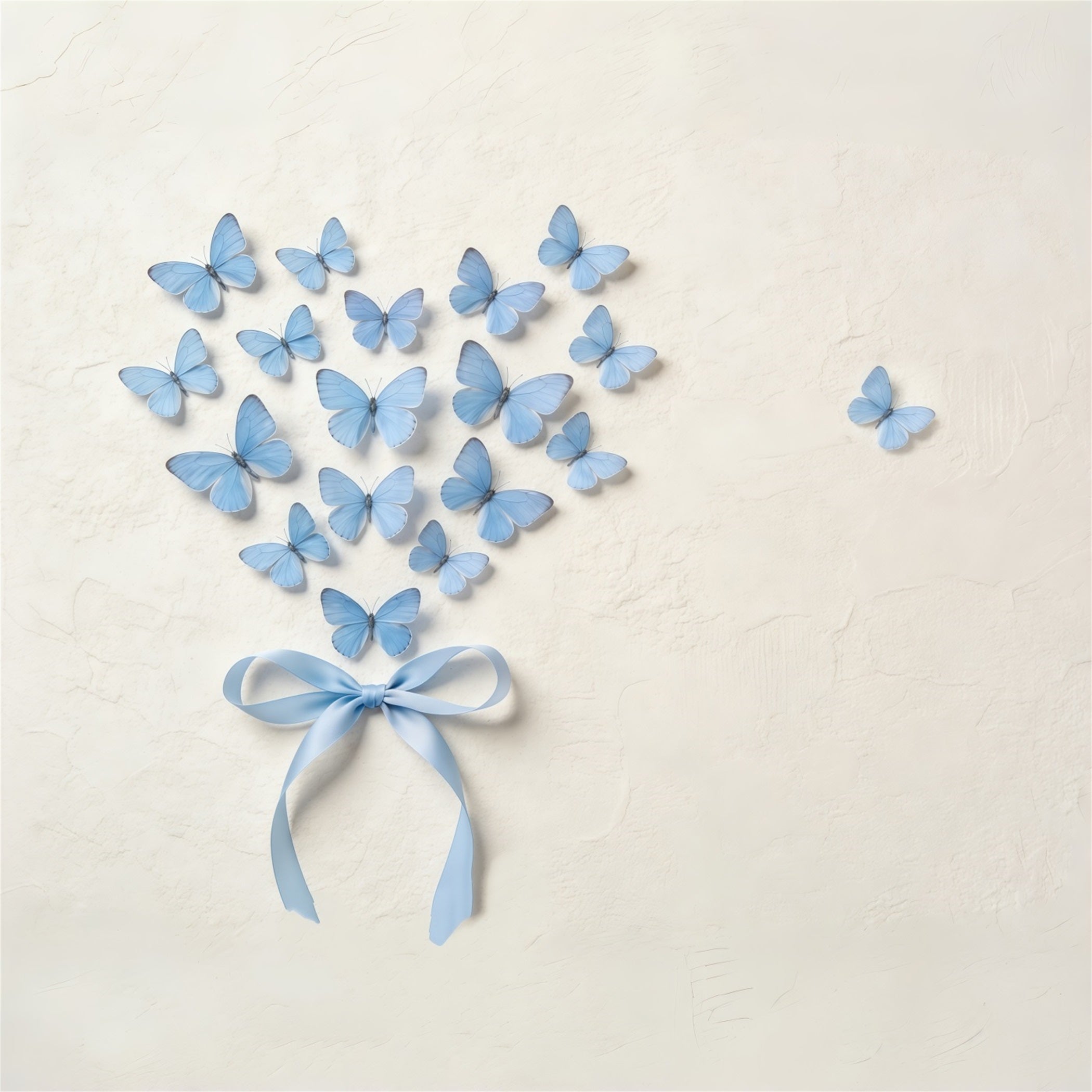 Ribbon Bow Mother's Day Backdrop Blue Butterfly Heart Texture Wall Mother's Day Backdrops UK CSH63-73