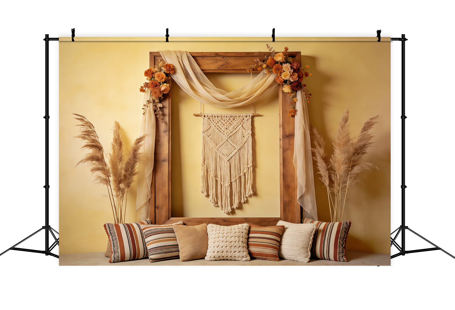 Photo Frame Mother's Day Backdrop Rustic Boho Macrame Arch Mothers Day Photo Backdrop UK CSH63-79