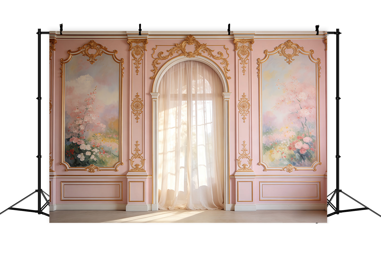 Rococo Floral Mother's Day Backdrop Blush Wall Floral Archway Mother's Day Photoshoot Backdrop UK CSH63-87