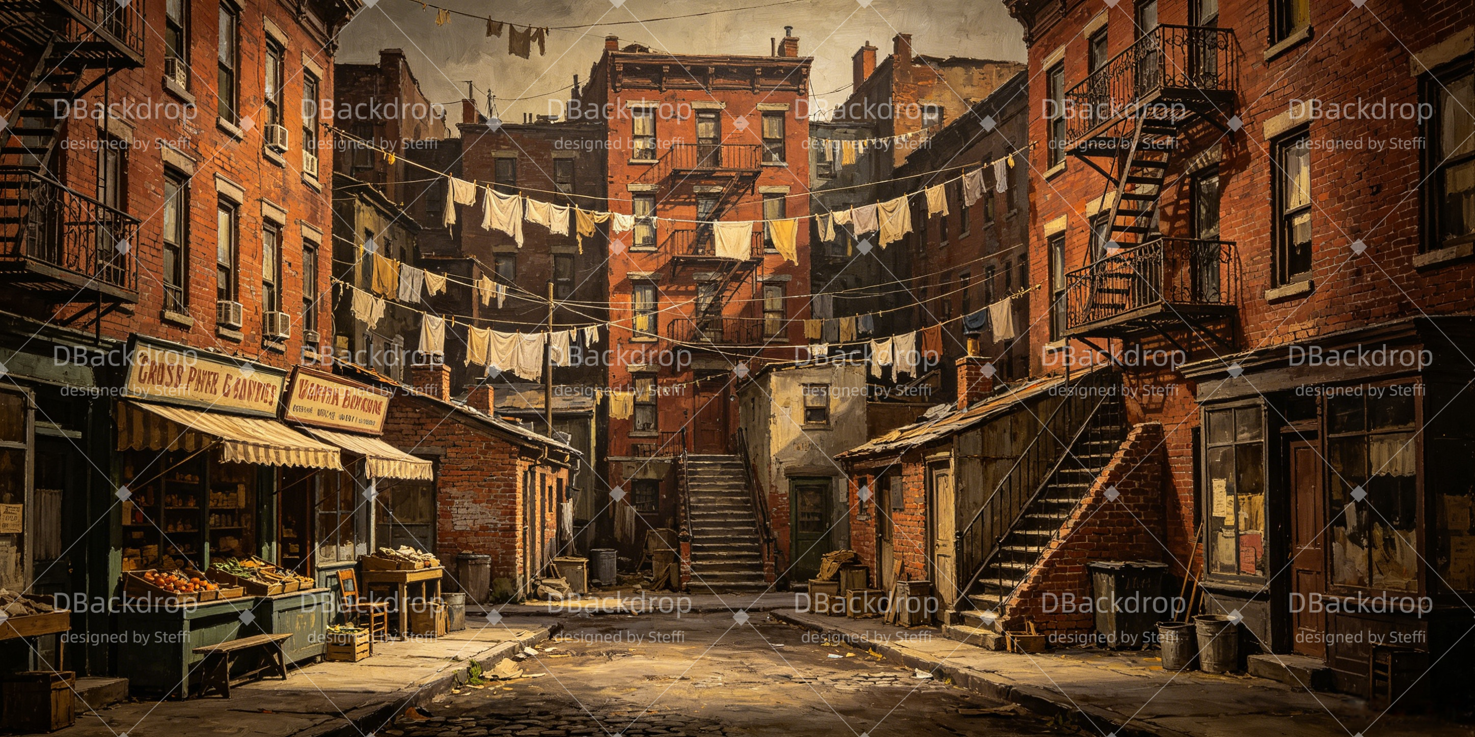 Theater Backdrop Urban Tenement Courtyard Performance Backdrops UK CSH66-T23