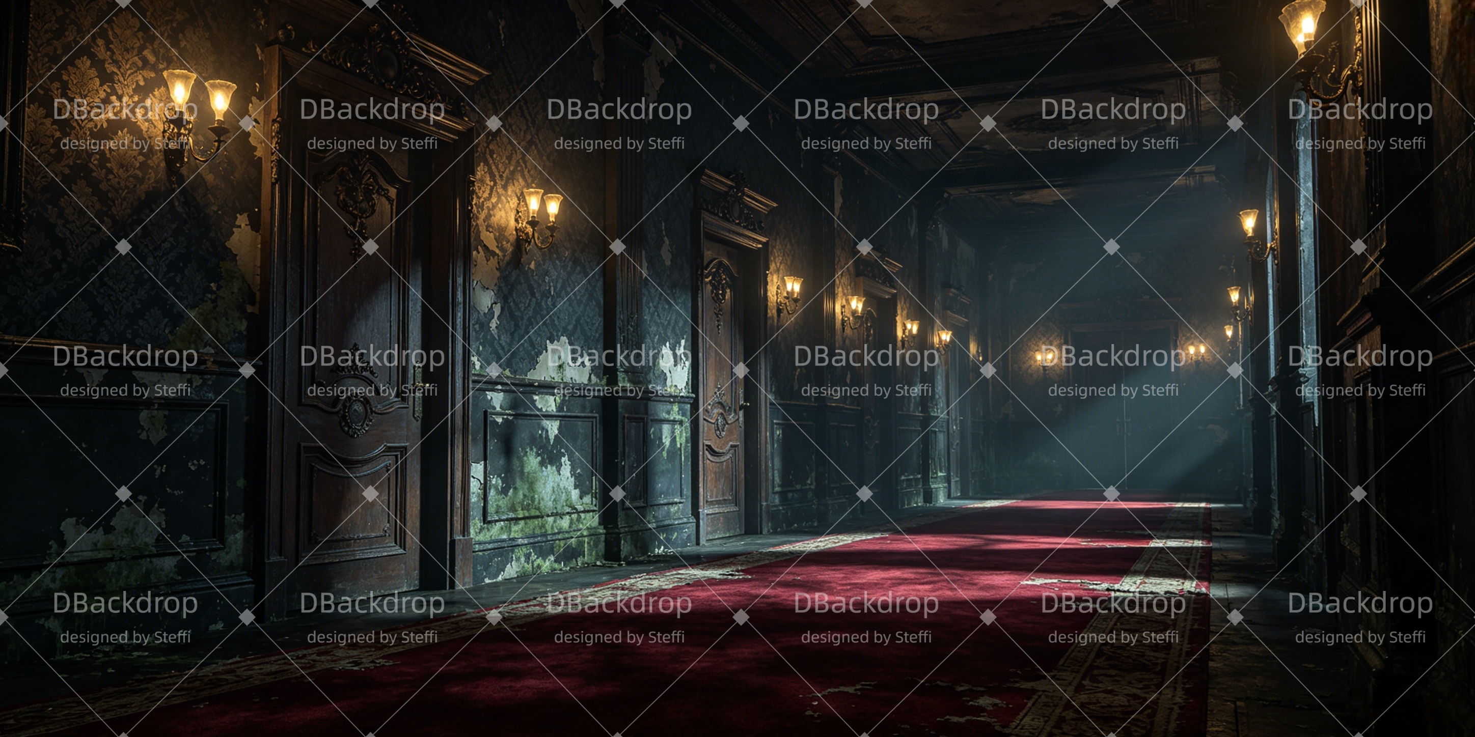 Cheap Theater Backdrops Haunted Mansion Corridor Stage UK Backdrop CSH66-T37