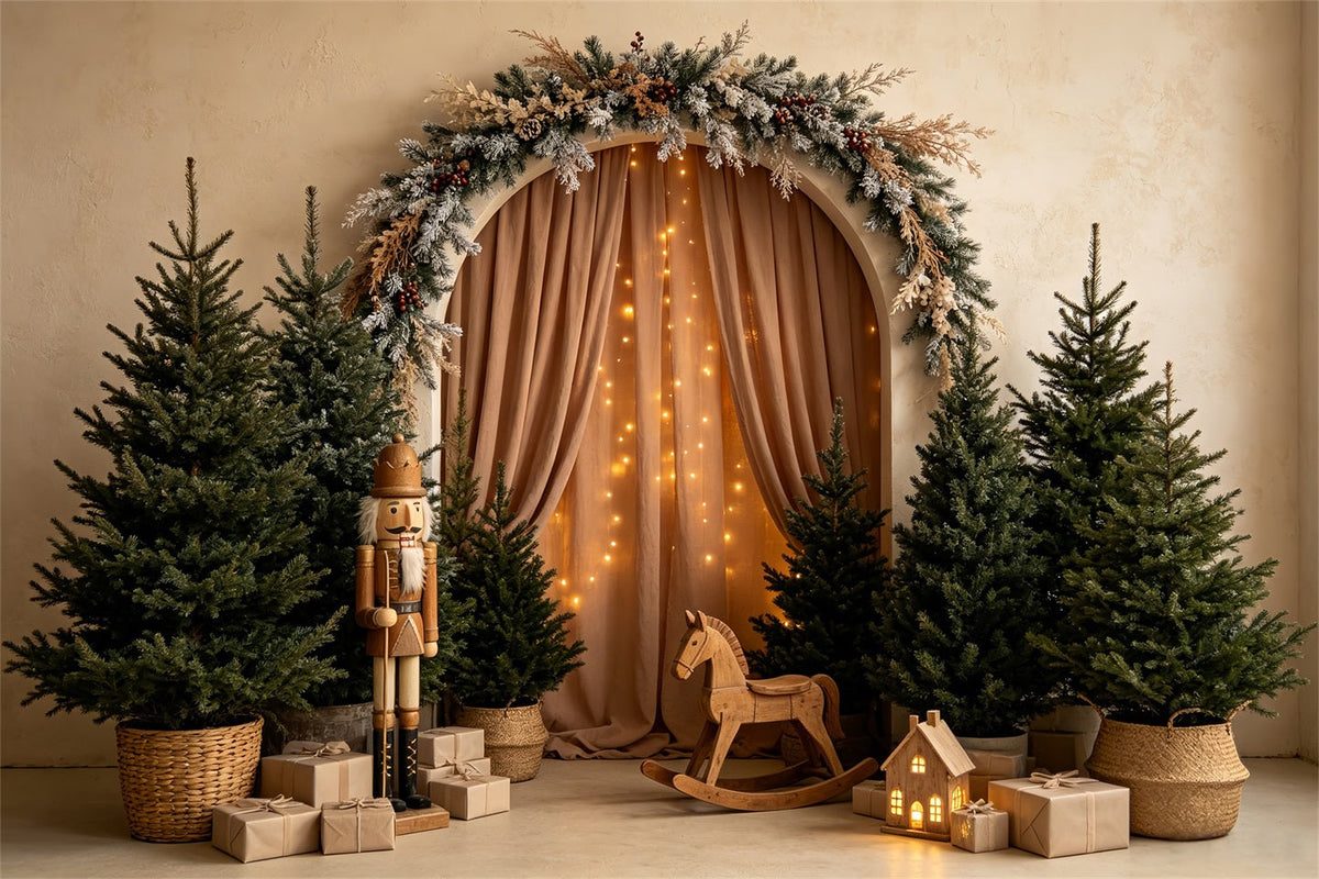 Christmas Tree Backdrop Woodland Arch Nutcracker Professional Christmas Backdrops UK CSH68-58