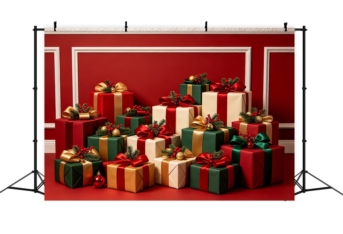 Christmas Gift Backdrop Luxury Gift Box Display Studio Backdrops Christmas UK CSH68-73
