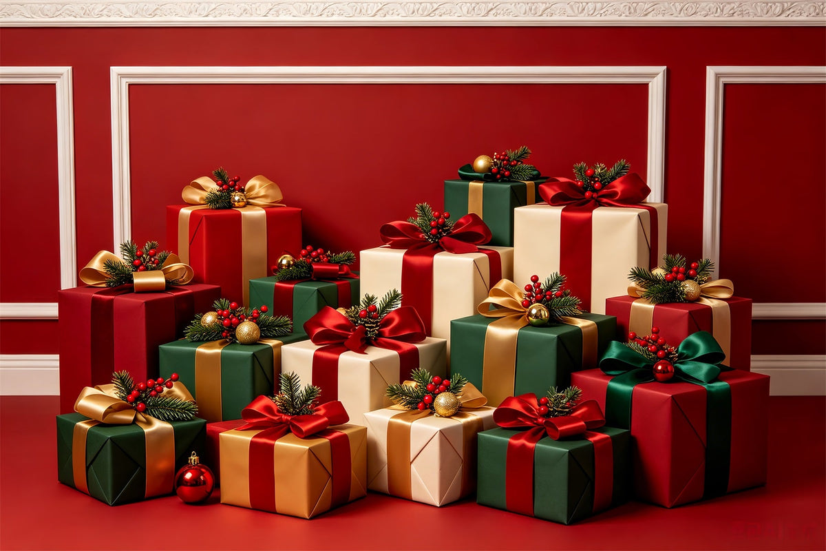 Christmas Gift Backdrop Luxury Gift Box Display Studio Backdrops Christmas UK CSH68-73