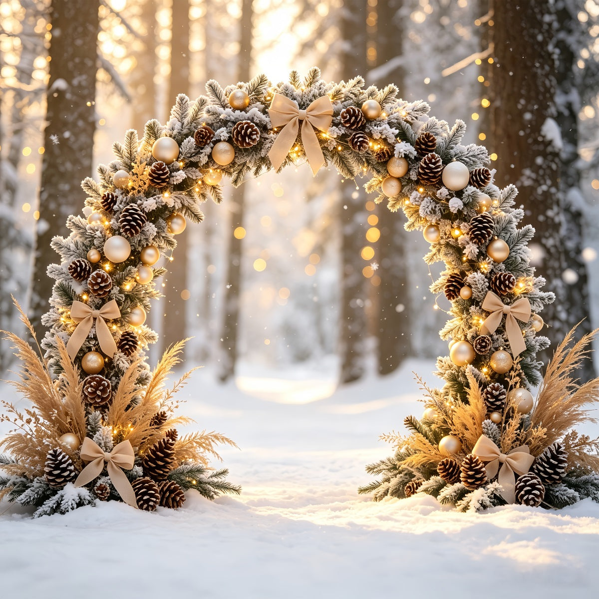 Christmas Bokeh Backdrop Frosted Forest Archway Wall Backdrop Christmas UK CSH68-84
