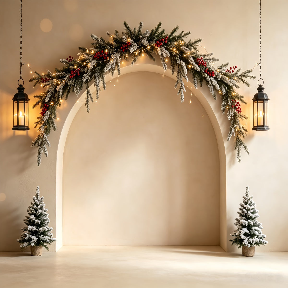 Boho Christmas Backdrop Elegant Garland Archway Christmas Backdrop UK CSH68-89