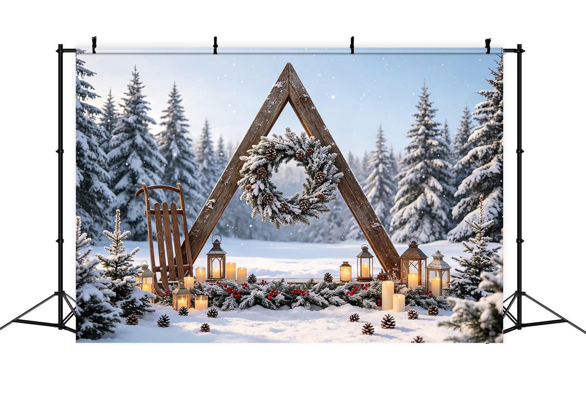 Christmas Forest Backdrop Snowy Woodland Archway Christmas Photography Backdrops UK CSH68-96