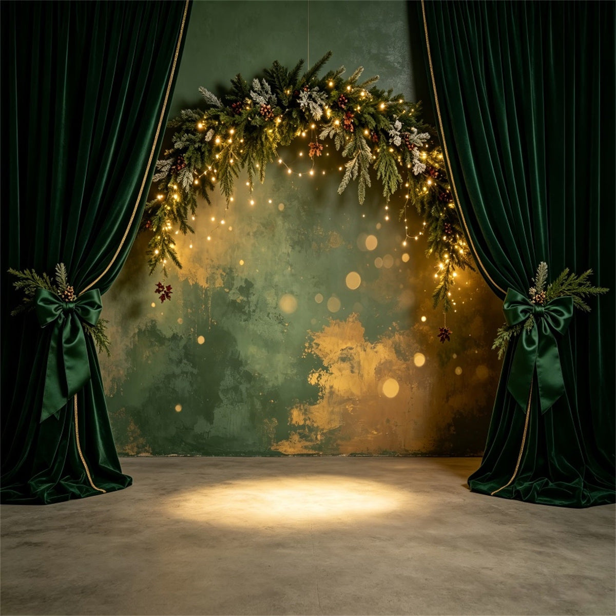 Christmas Wall Backdrop Emerald Velvet Garland Arch Christmas Indoor Backdrop UK CSH69-18