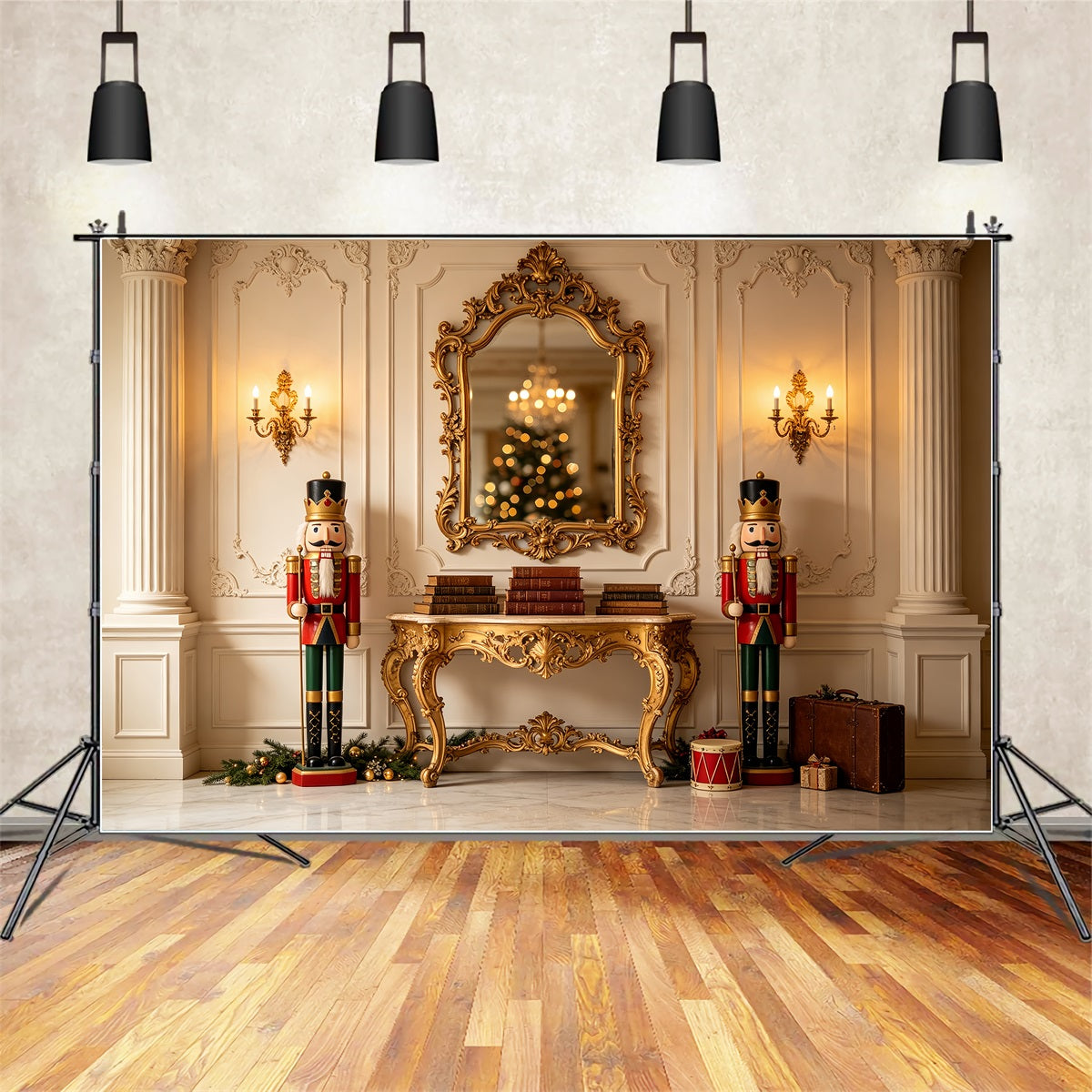Christmas Nutcracker Backdrop Mirror Console Display Photo Backdrop Christmas UK CSH69-34