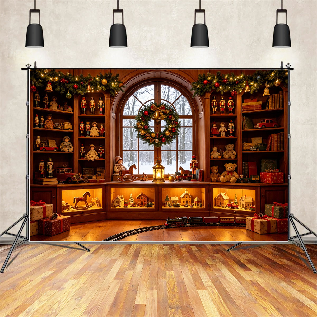 Christmas Themed Backdrops Nutcracker Toy Library Display Christmas Wall Backdrop UK CSH69-36