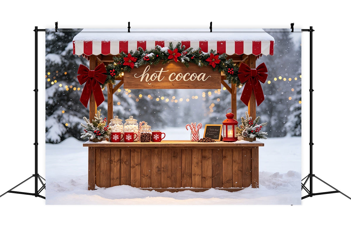 Snowy Christmas Backdrop Hot Cocoa Winter Stand Indoor Christmas Backdrop UK CSH69-46
