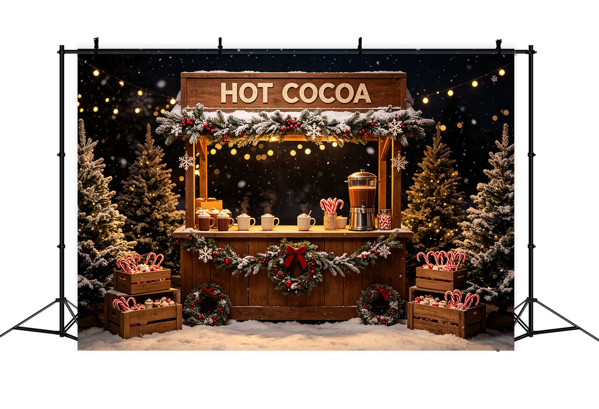 Christmas Party Backdrop Hot Cocoa Stand Display Xmas Backdrop UK CSH69-63