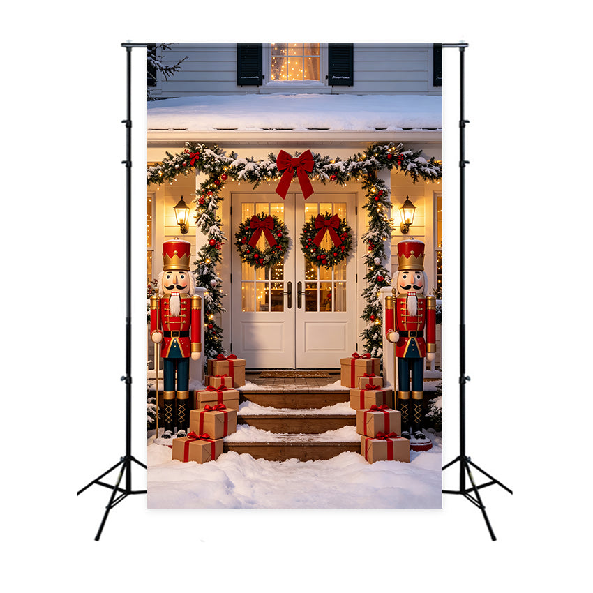 Nutcracker Photo Backdrop Night House Door Entrance Nutcracker Ballet Backdrop UK CSH69-79