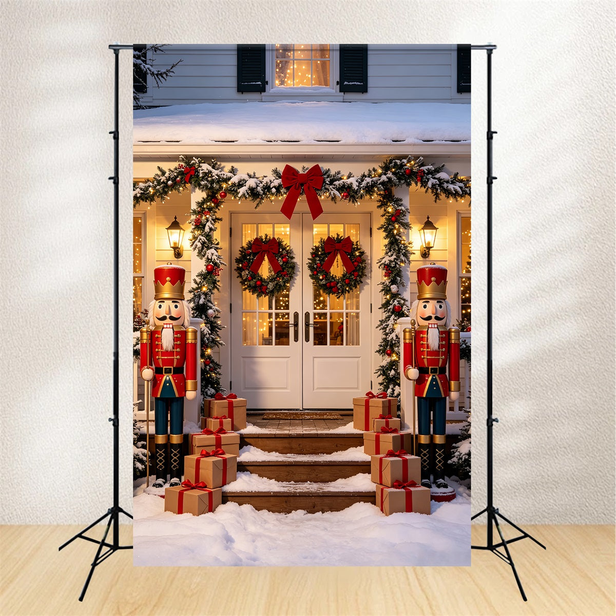 Nutcracker Photo Backdrop Night House Door Entrance Nutcracker Ballet Backdrop UK CSH69-79
