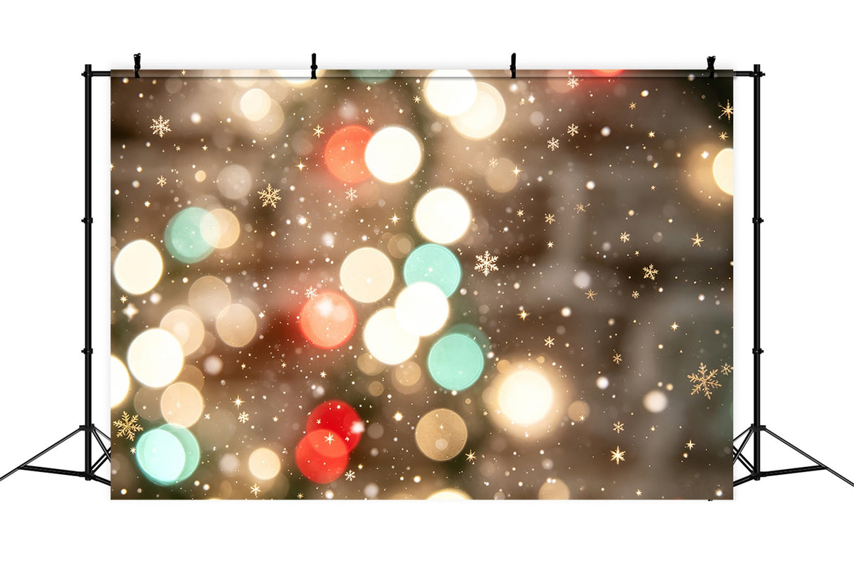 Christmas Lights Backdrop Festive Snowflake Bokeh High Resolution Christmas Photo Backdrop UK CSH69-94