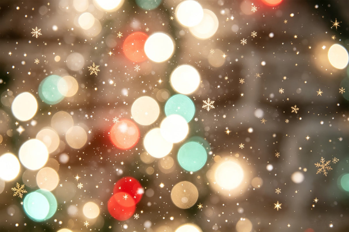 Christmas Lights Backdrop Festive Snowflake Bokeh High Resolution Christmas Photo Backdrop UK CSH69-94