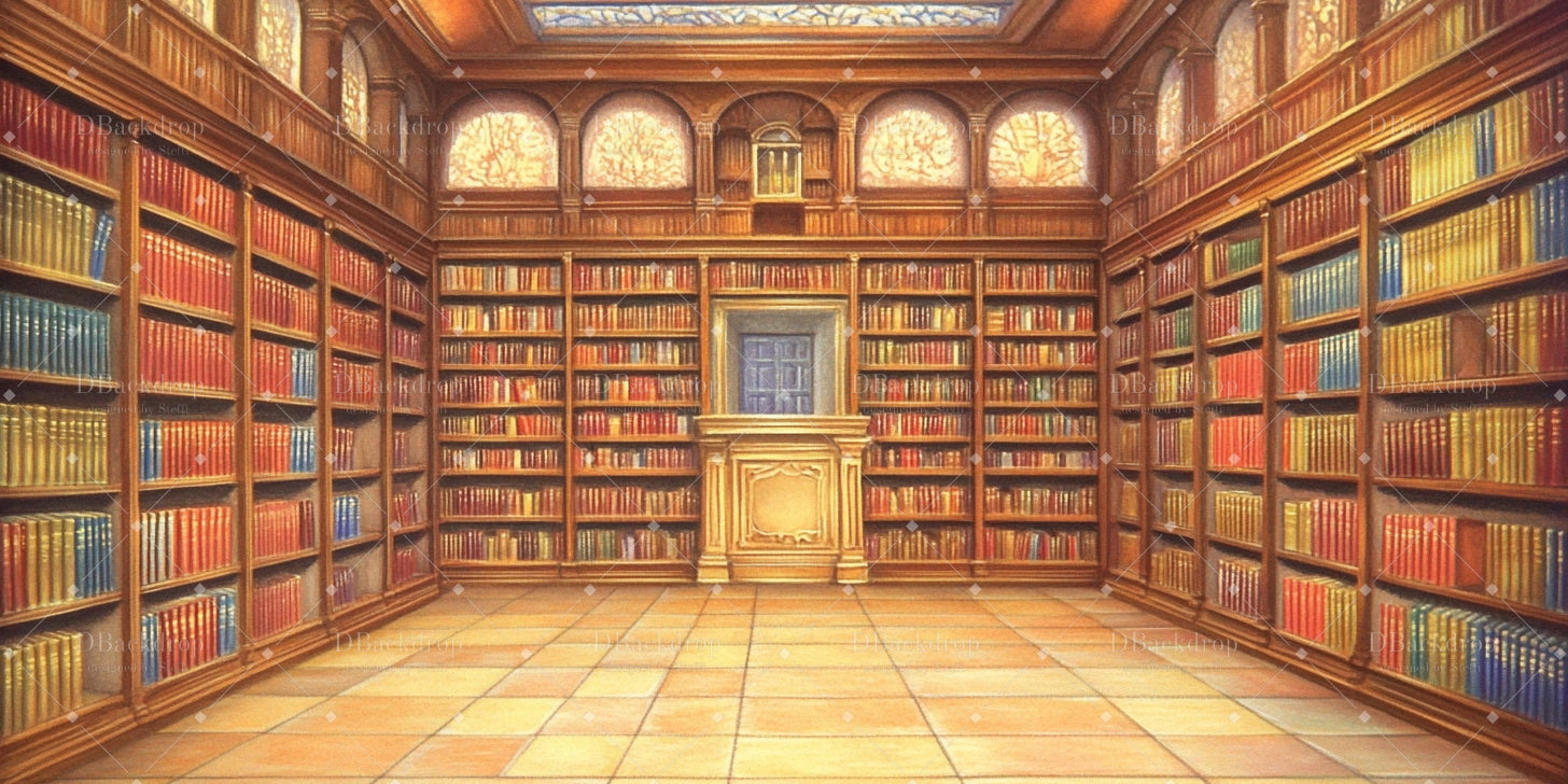 Stage Set Backdrop Castle Library Performance Backdrops UK CSH59-T25