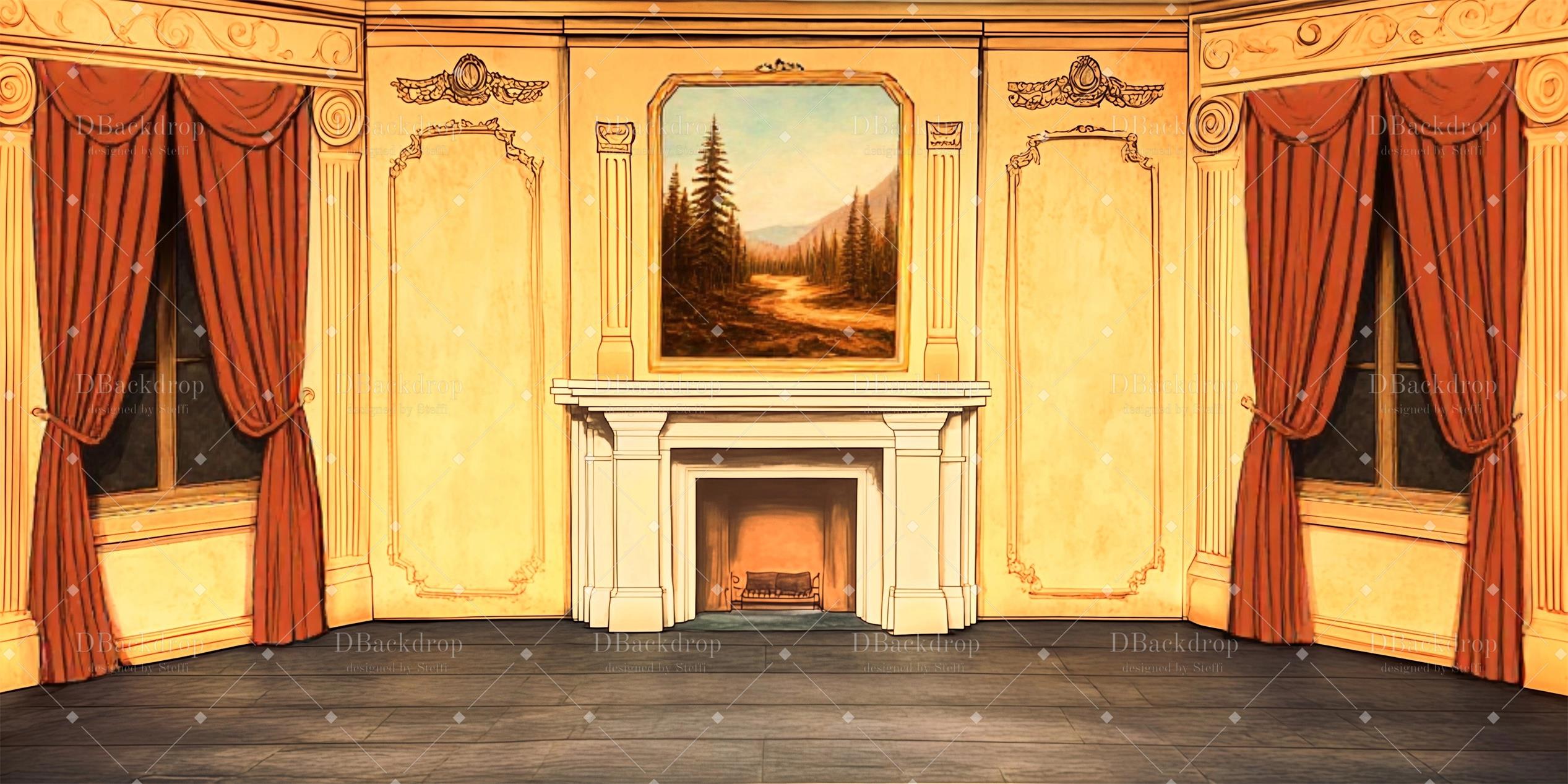 Stage Backdrop Ideas Classical Drawing Room Stage Backdrops for Sale UK CSH59-T36
