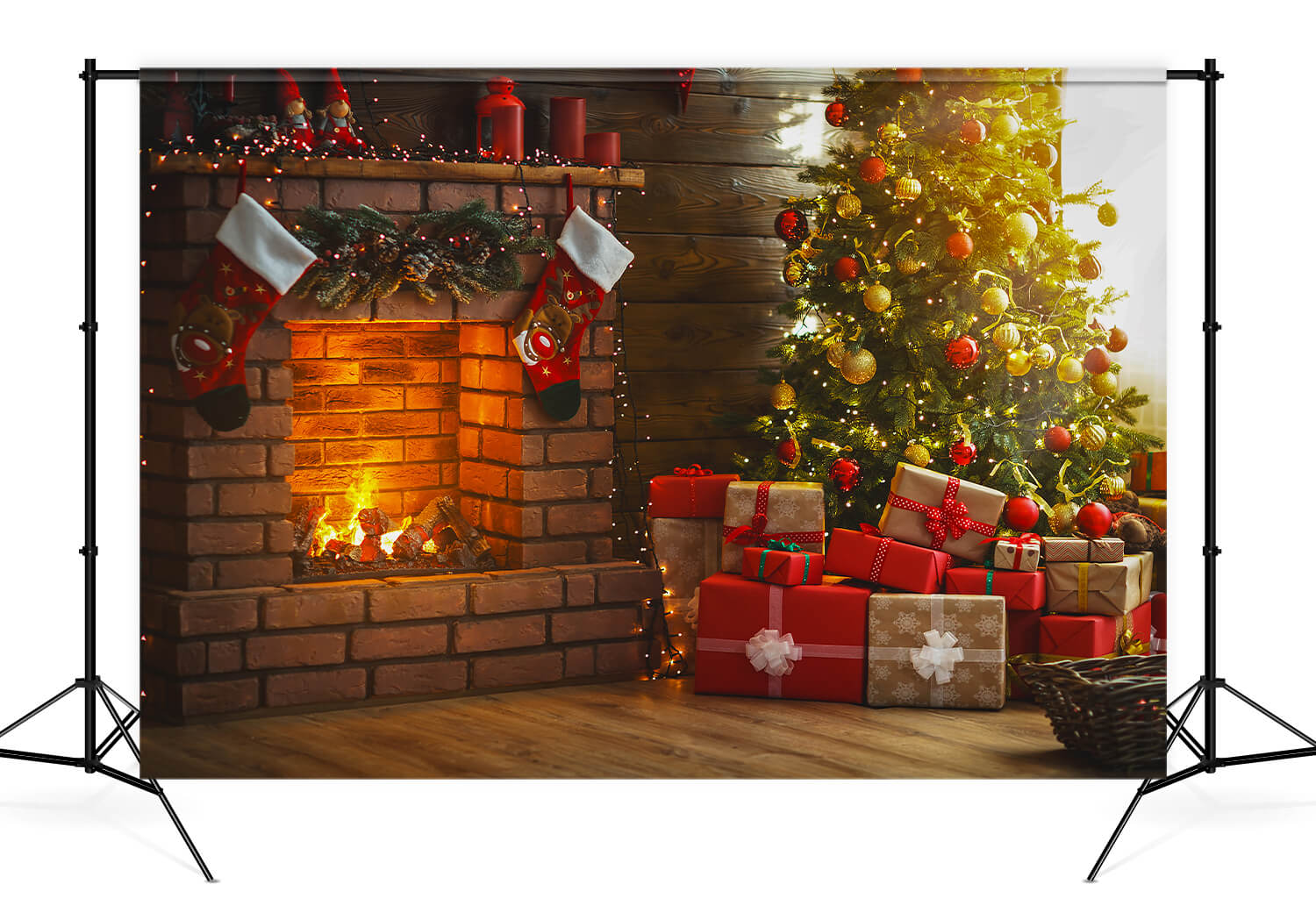 Stove Socks Christmas Tree Photo Booth backdrop UK DBD-19216