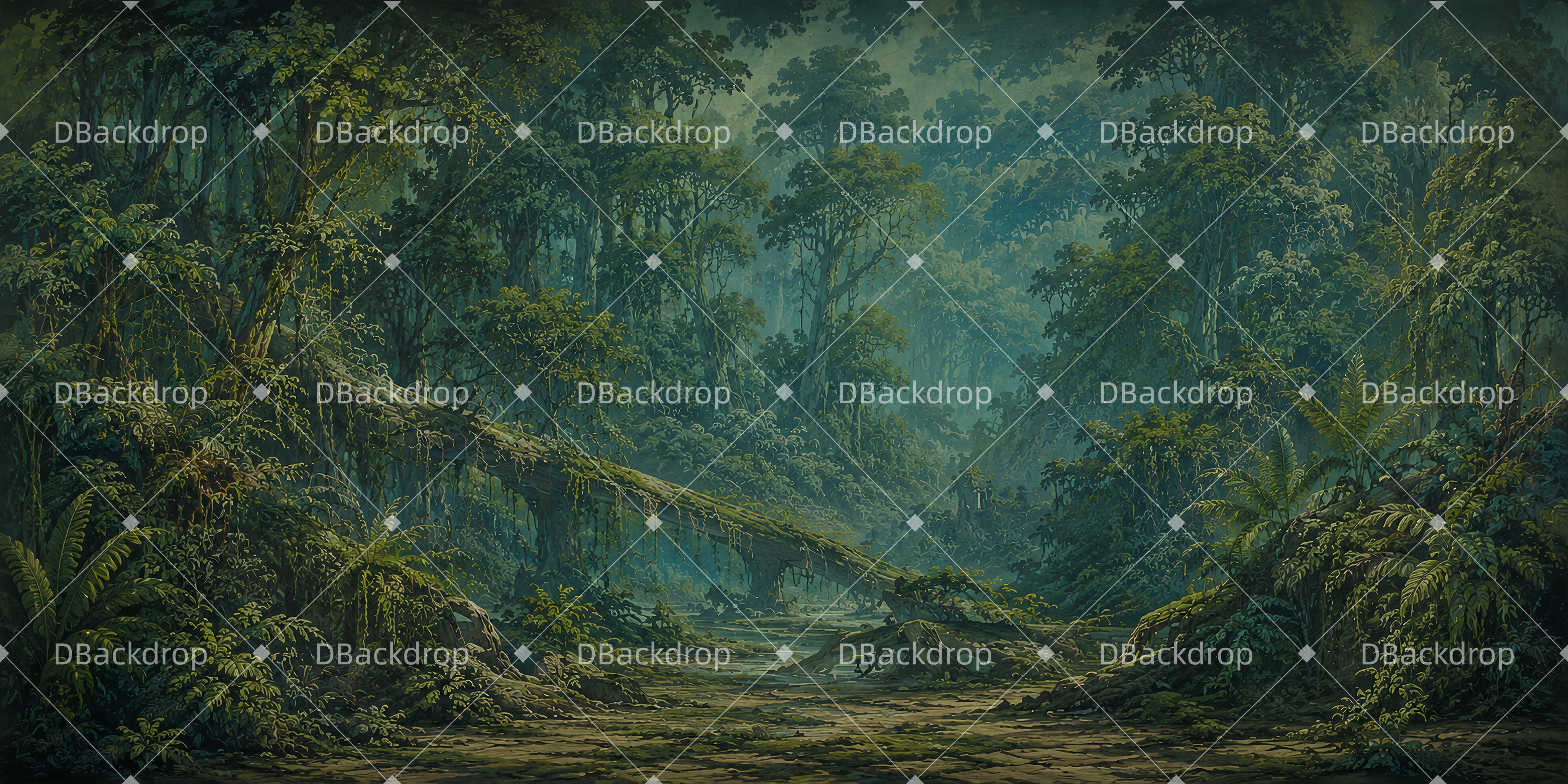 Theater Backdrops Final Jungle Confrontation Forest Stage Backdrop UK DLS65-T10