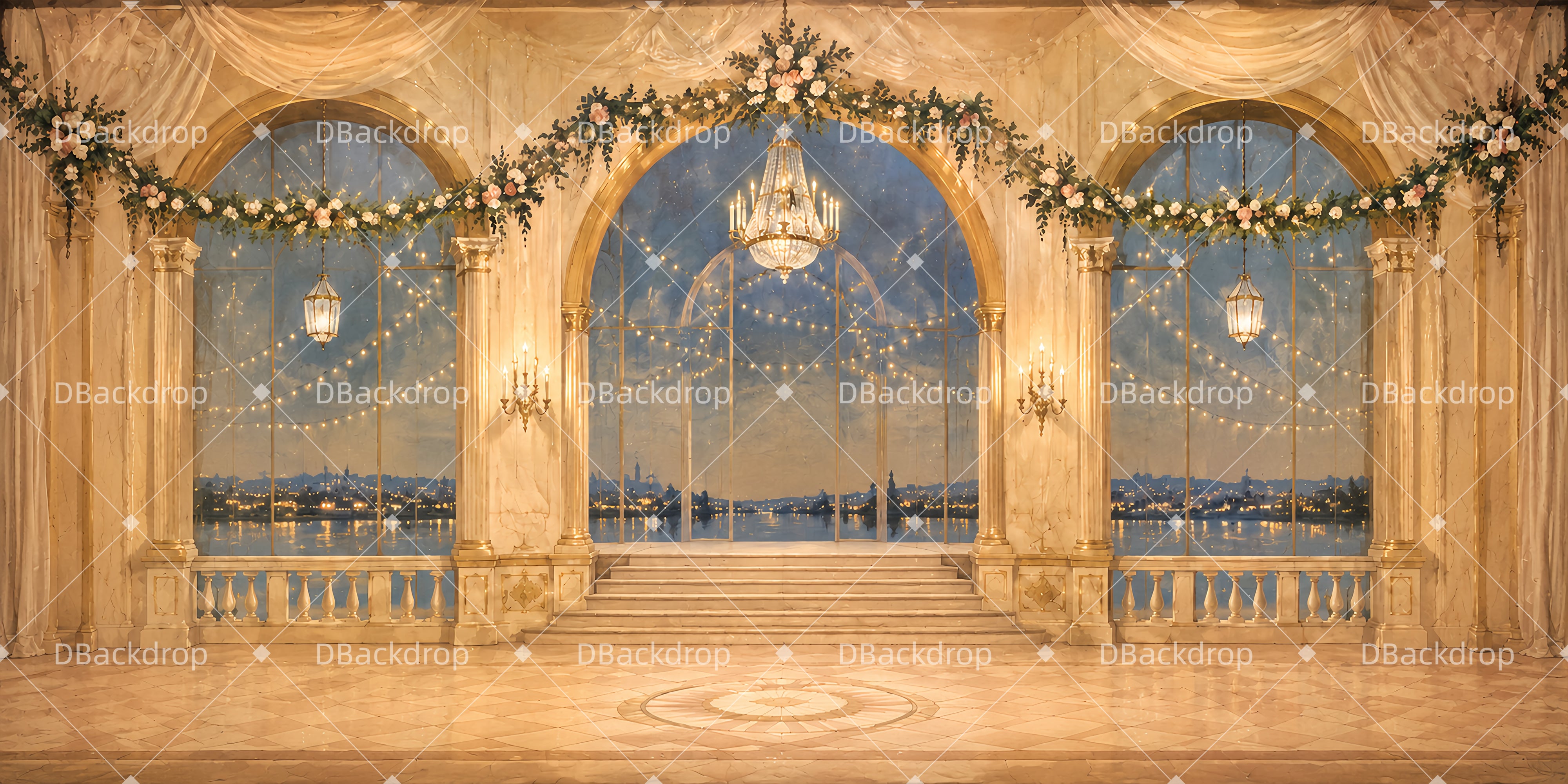 Dance Recital Backdrops Wedding Finale Theater Stage Backdrop UK DLS65-T20