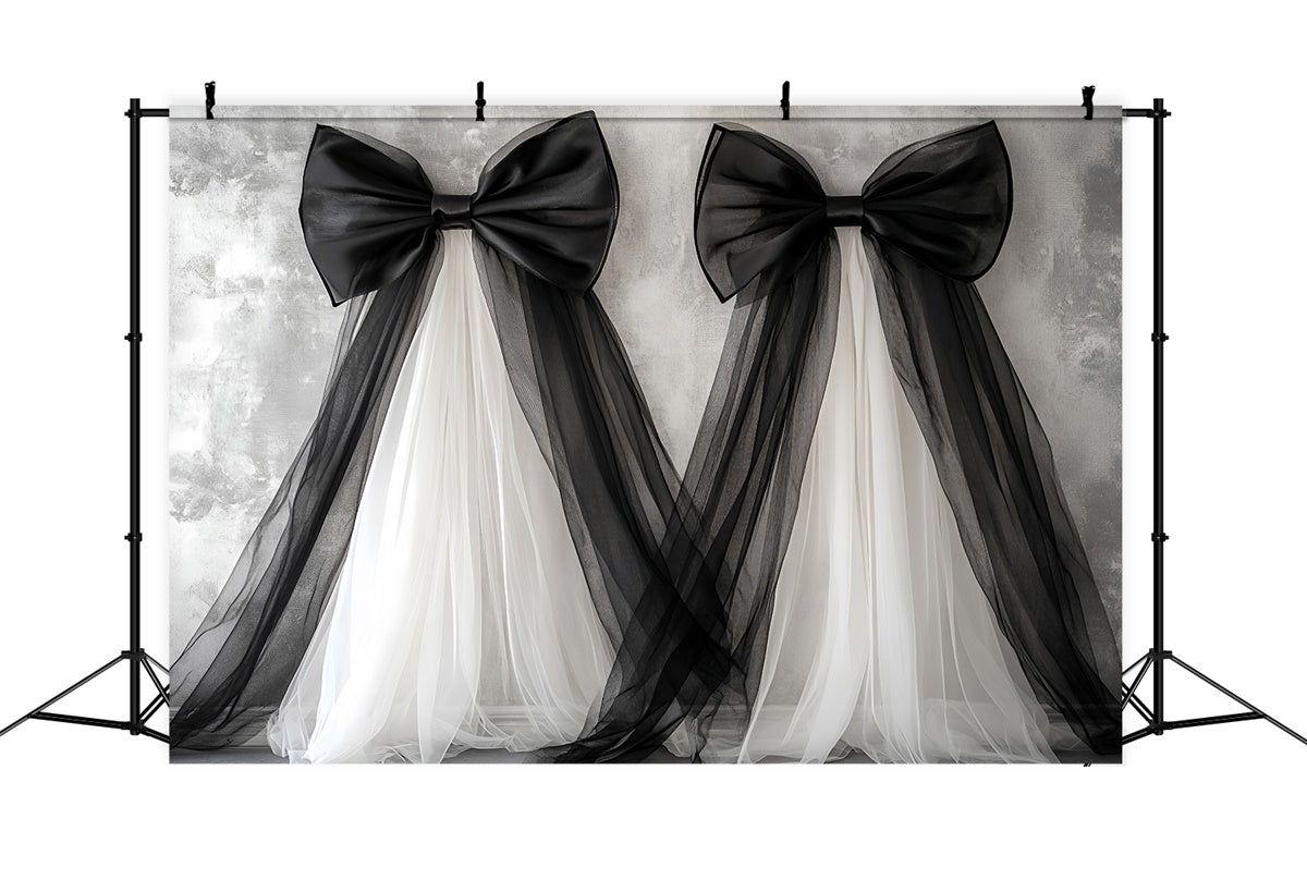 Happy Mother's Day Backdrop Elegant Black White Bow Backdrop UK GQ2-87