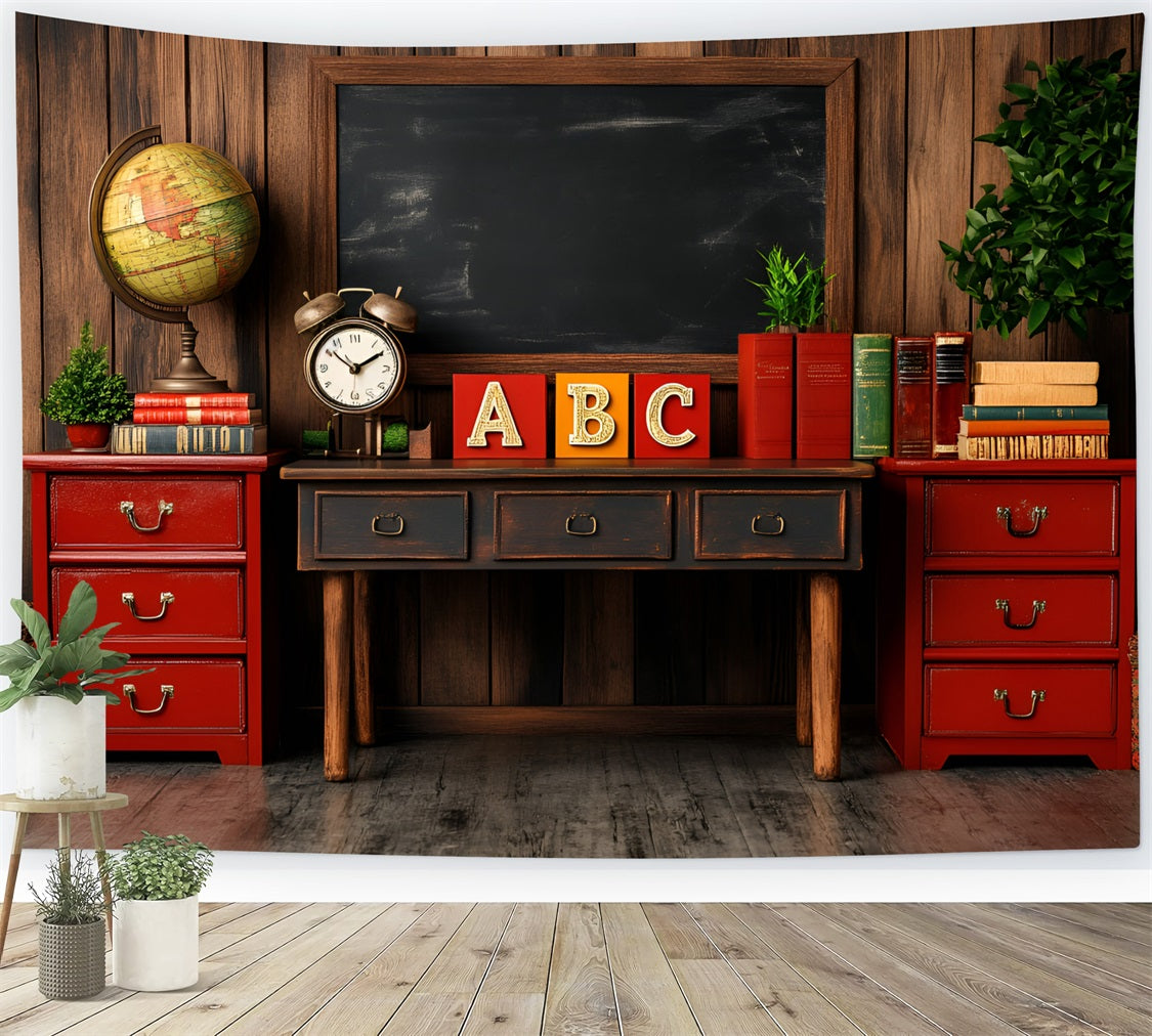 Back To School Backdrops Rustic Classroom Chalkboard Backdrop UK GQ3-120