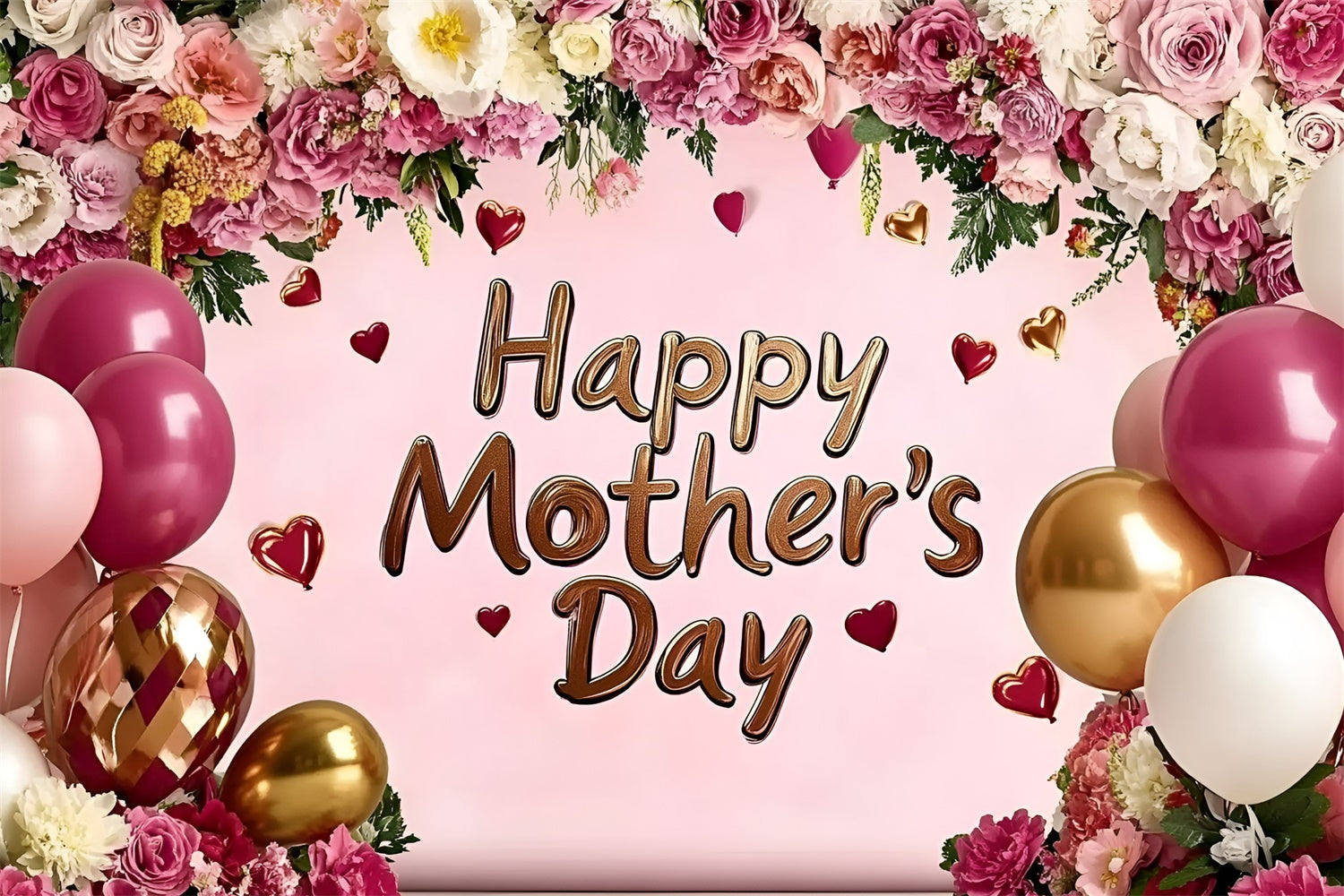 Mother's Day Backdrop Rose Archway Balloon Customized Backdrop UK GQ3-140
