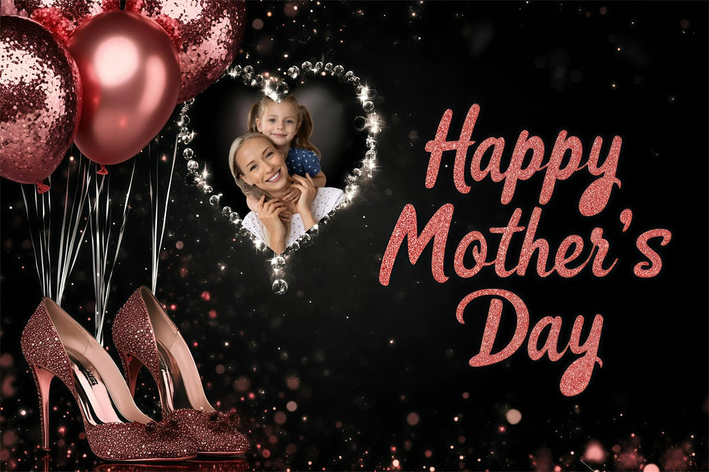 Mothers Day Photo Backdrop Shining Balloons Heels Custom Backdrop UK GQ3-194