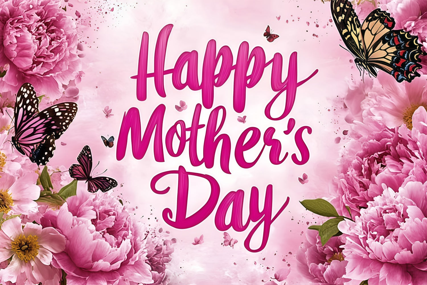 Mothers Day Photo Backdrop Peony Butterfly Garden Custom Backdrop UK GQ3-202